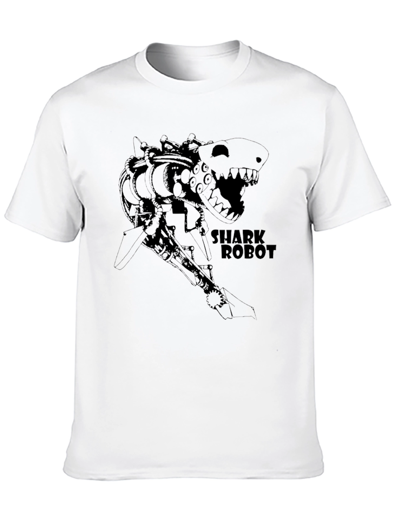 Black Shark Robot T-Shirt - Black Graphic Tee view 10