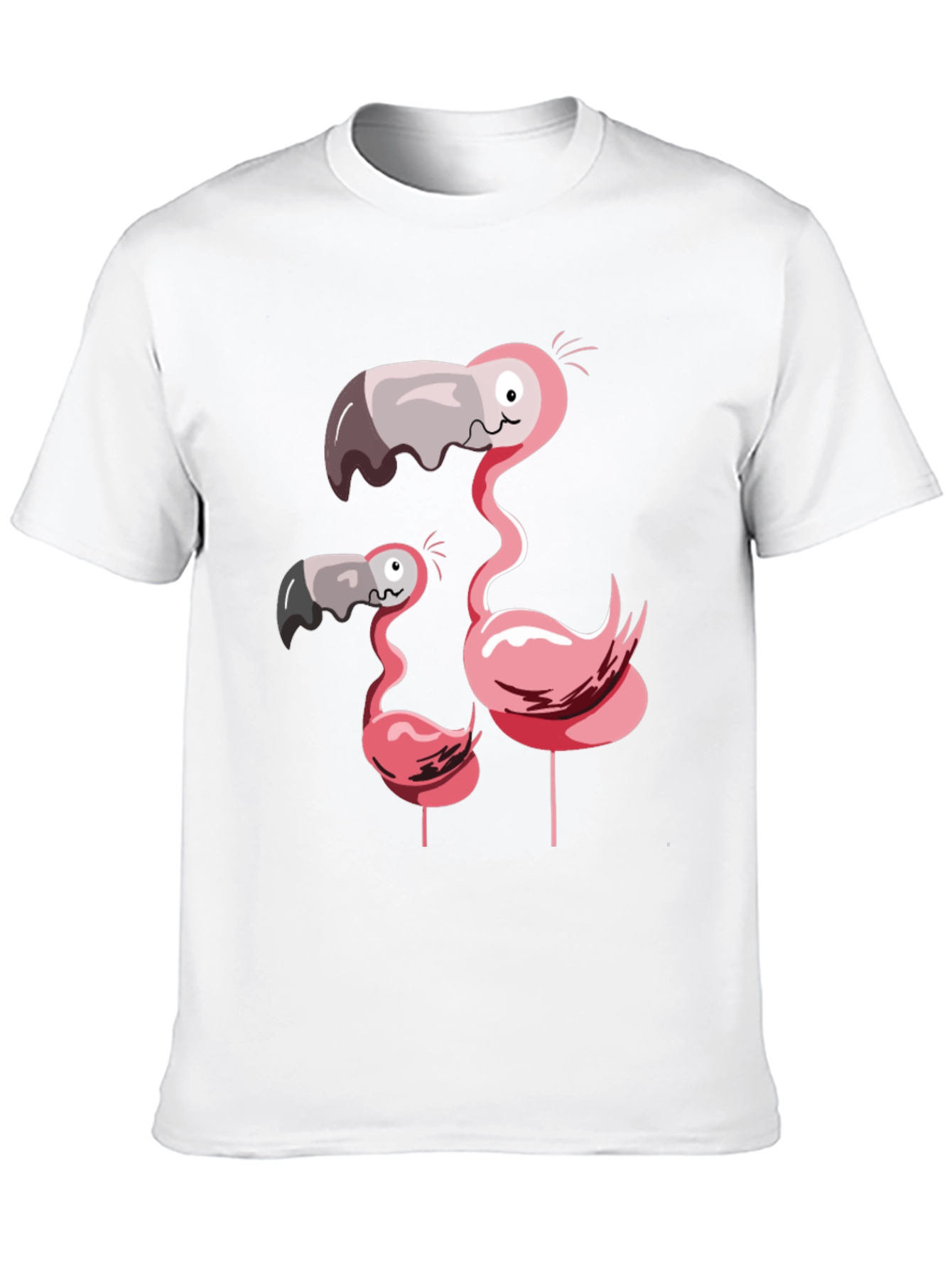 Black Funny Flamingo Family Graphic T-Shirt view 10