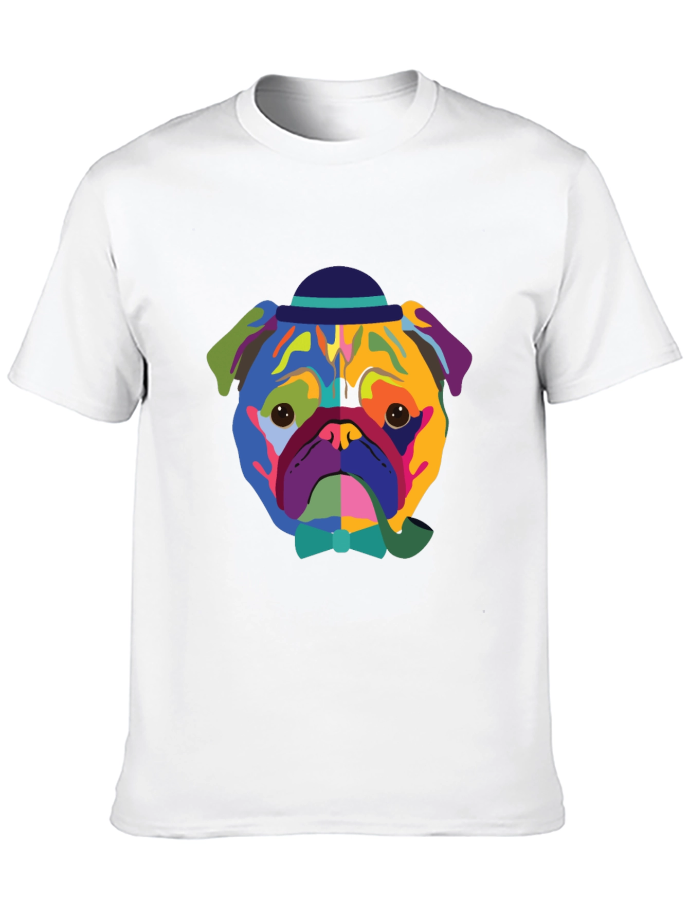 Black Colorful Dog Graphic Tee - Modern Art Style view 10