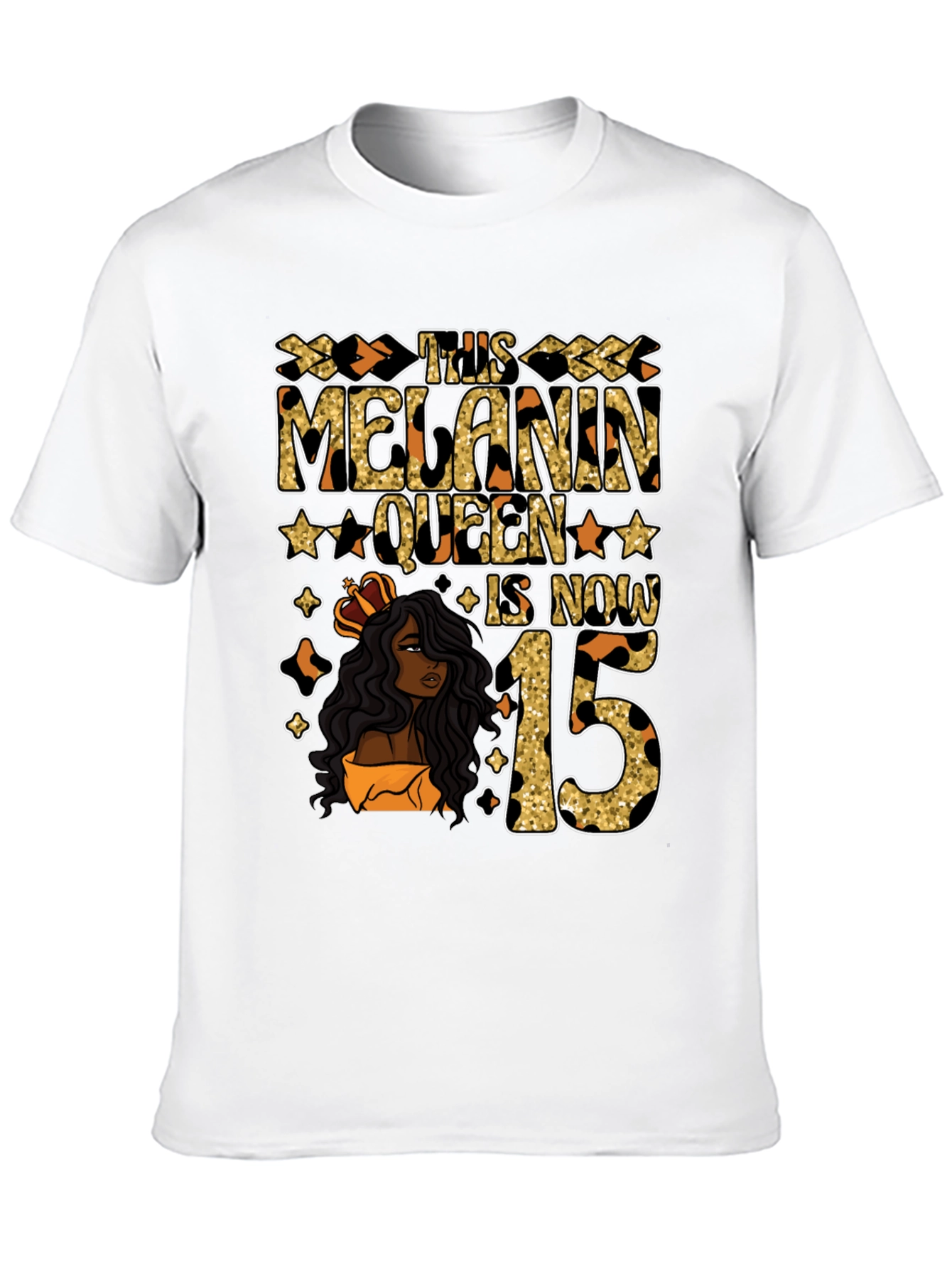 Melanin Queen 15th Birthday T-Shirt - 10