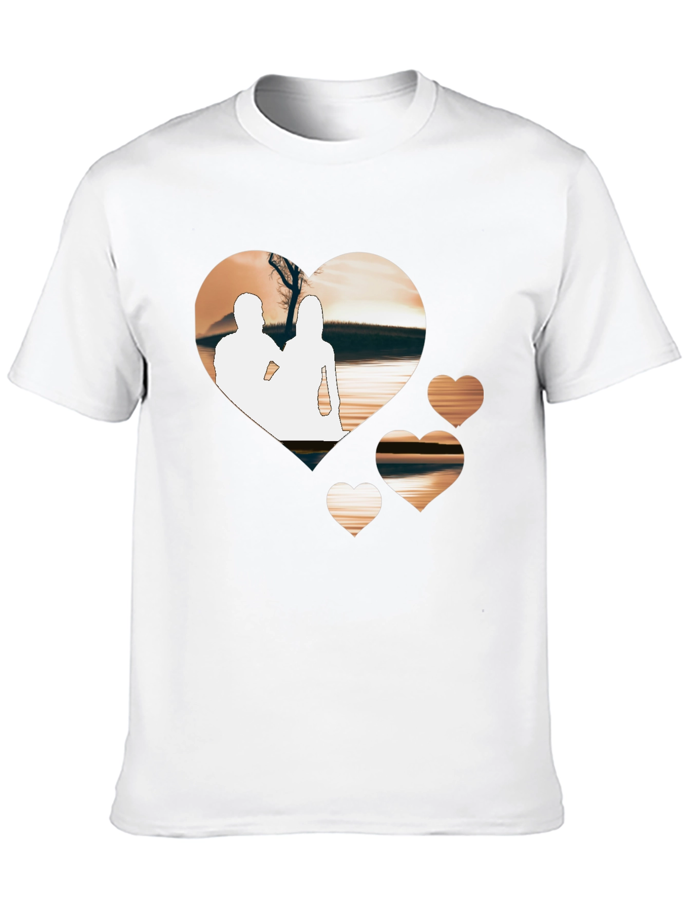 Black Romantic Hearts Graphic T-Shirt - Black view 10