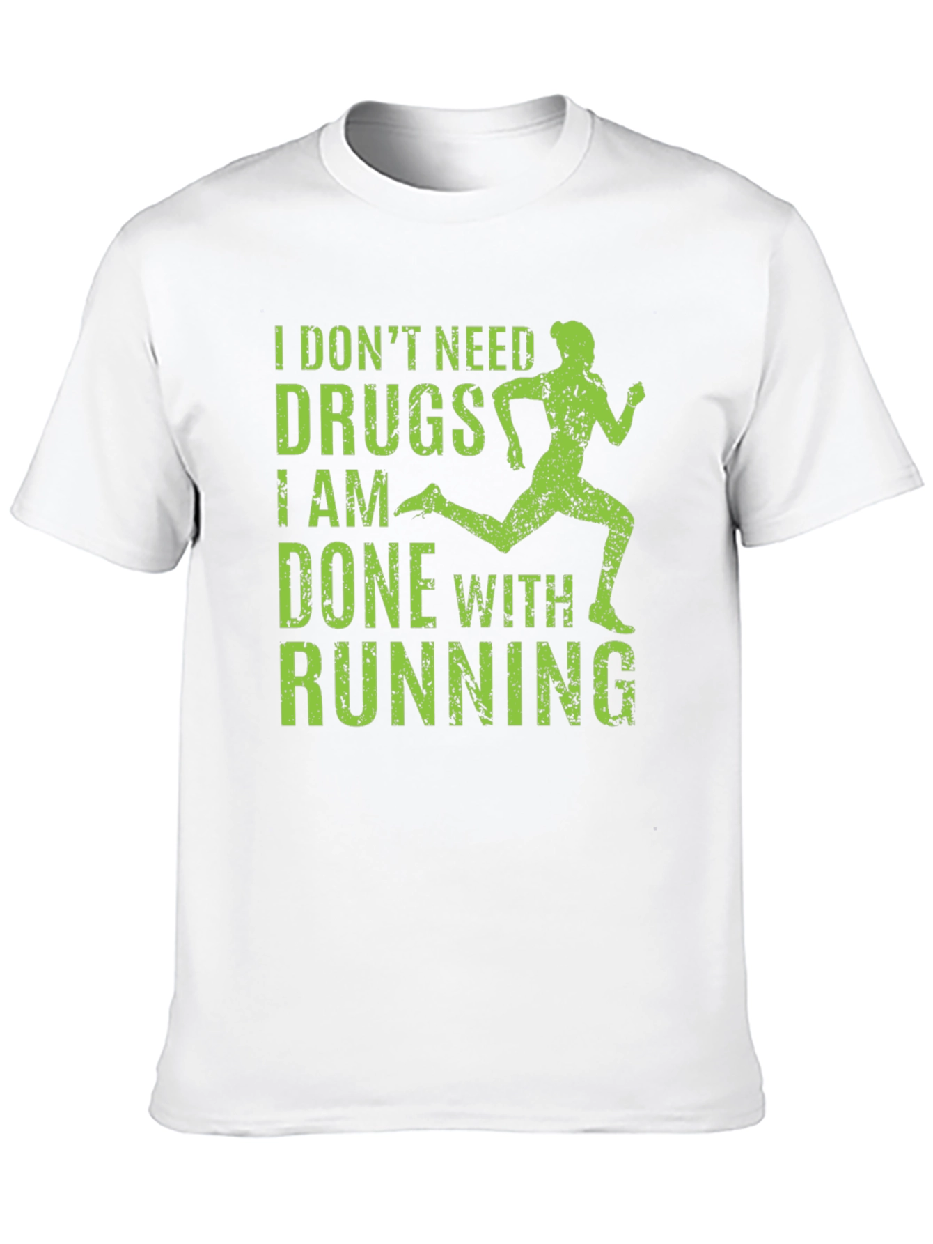 Black Funny Running Shirt: I Don't Need Drugs, I Am Done with Running Tee view 10