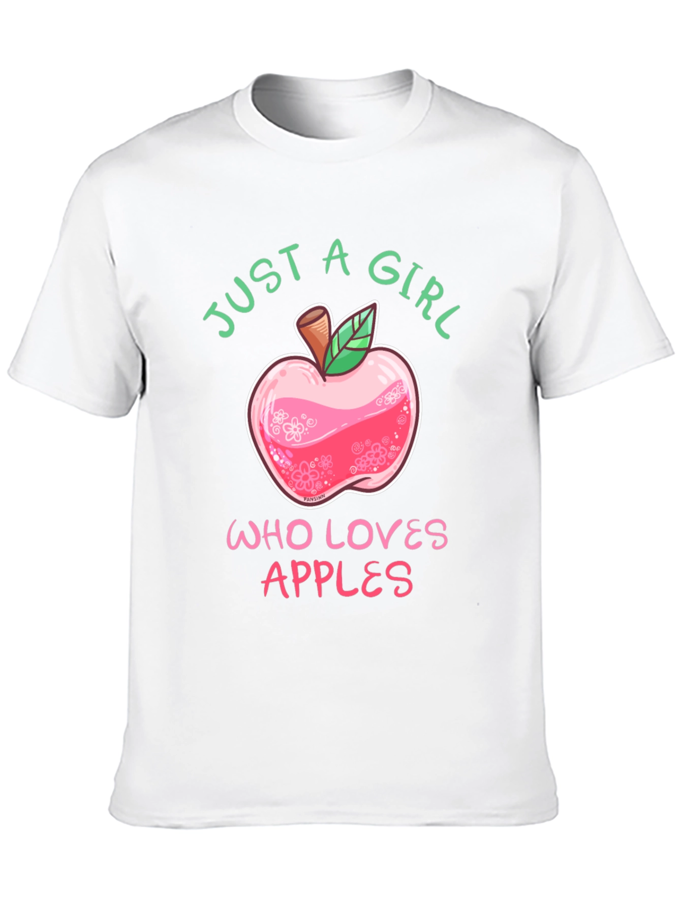 Black Just A Girl Who Loves Apples T-Shirt view 10