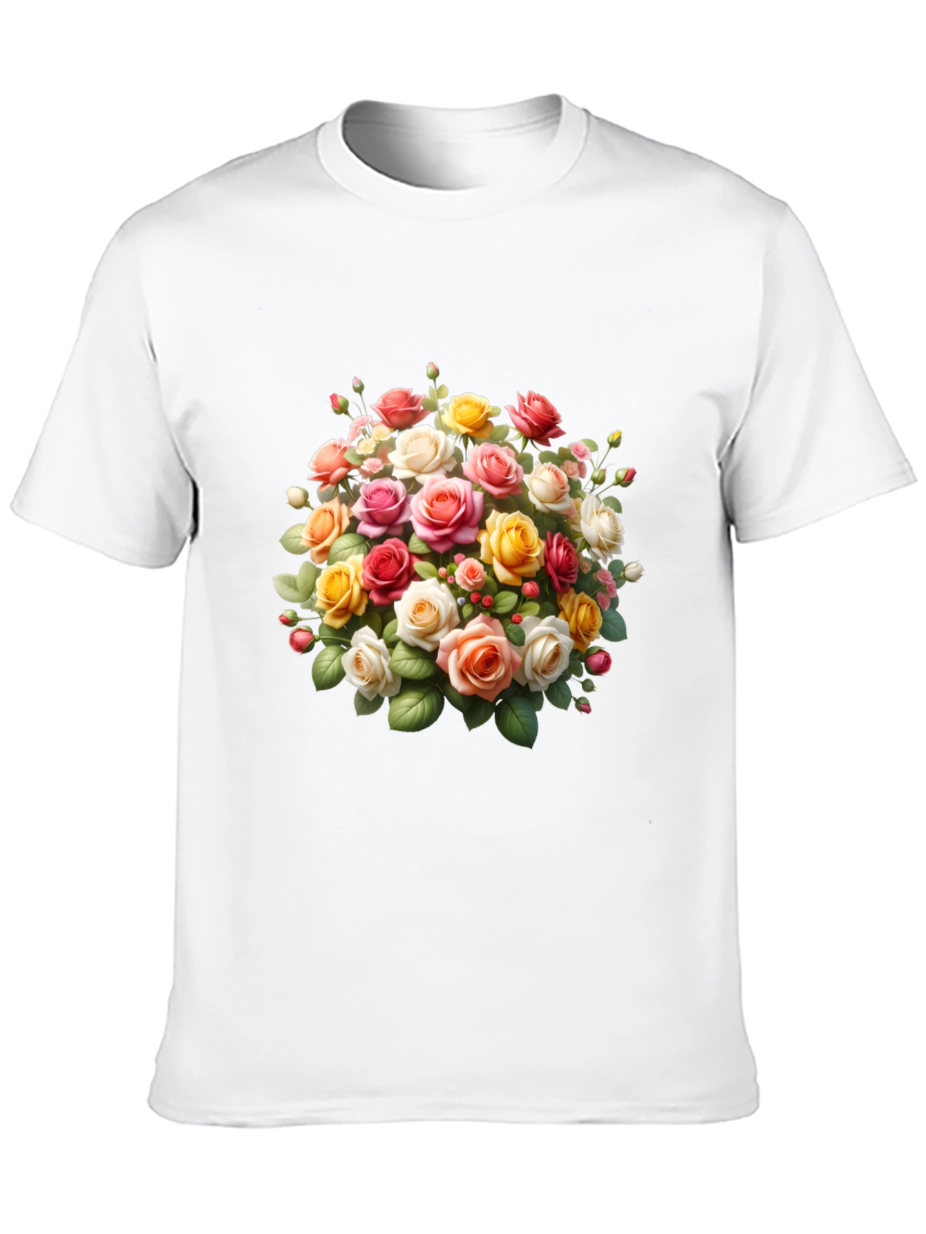 Black Floral Roses Graphic Black T-Shirt view 10
