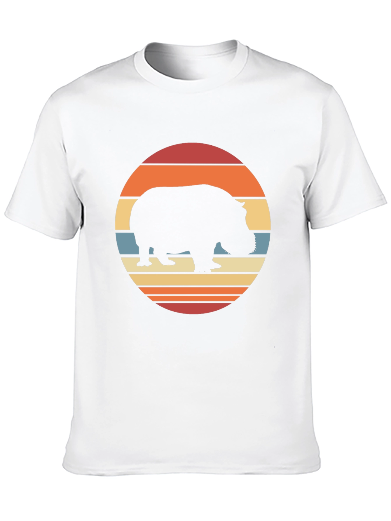 Black Retro Hippo Sunset T-Shirt - Black view 10