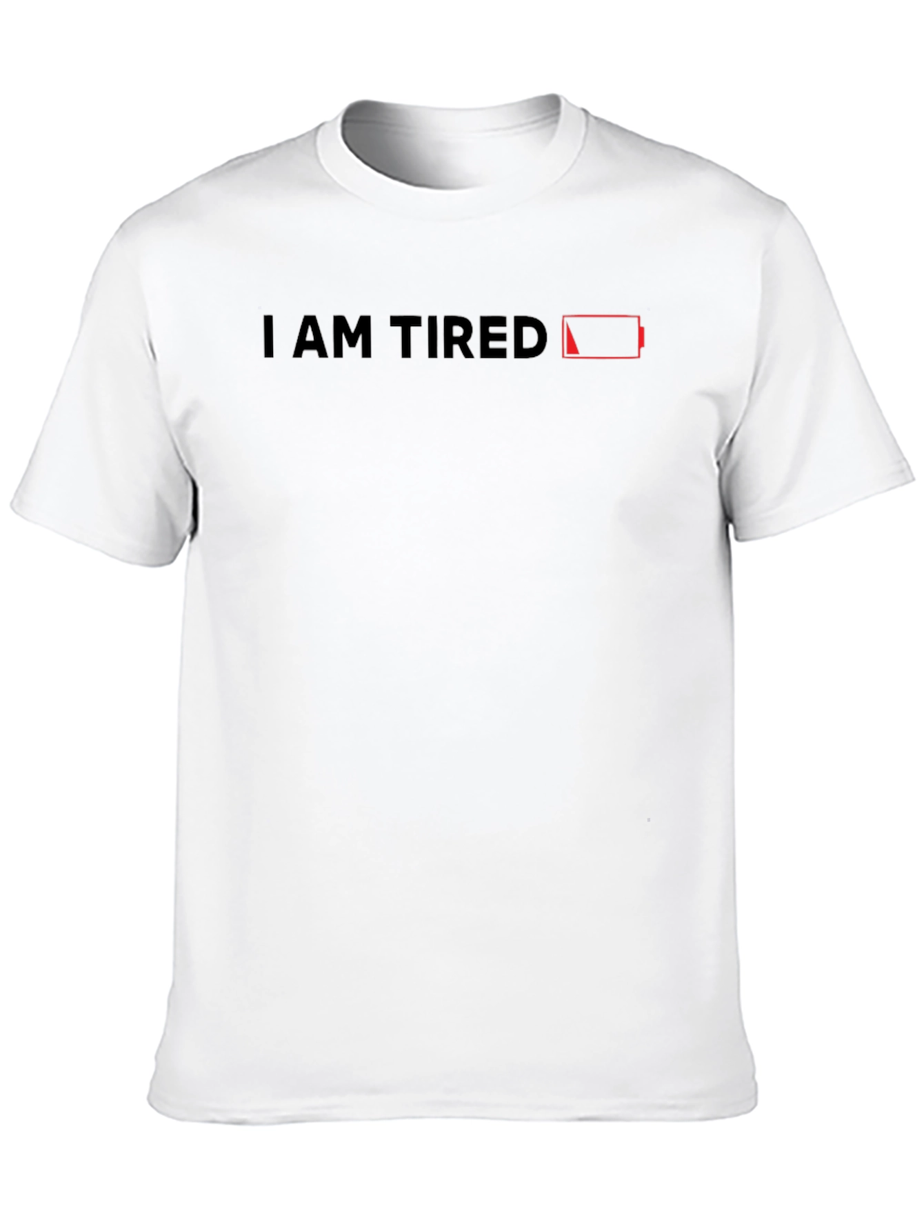 Black I Am Tired Graphic Tee - Low Battery T-Shirt view 10