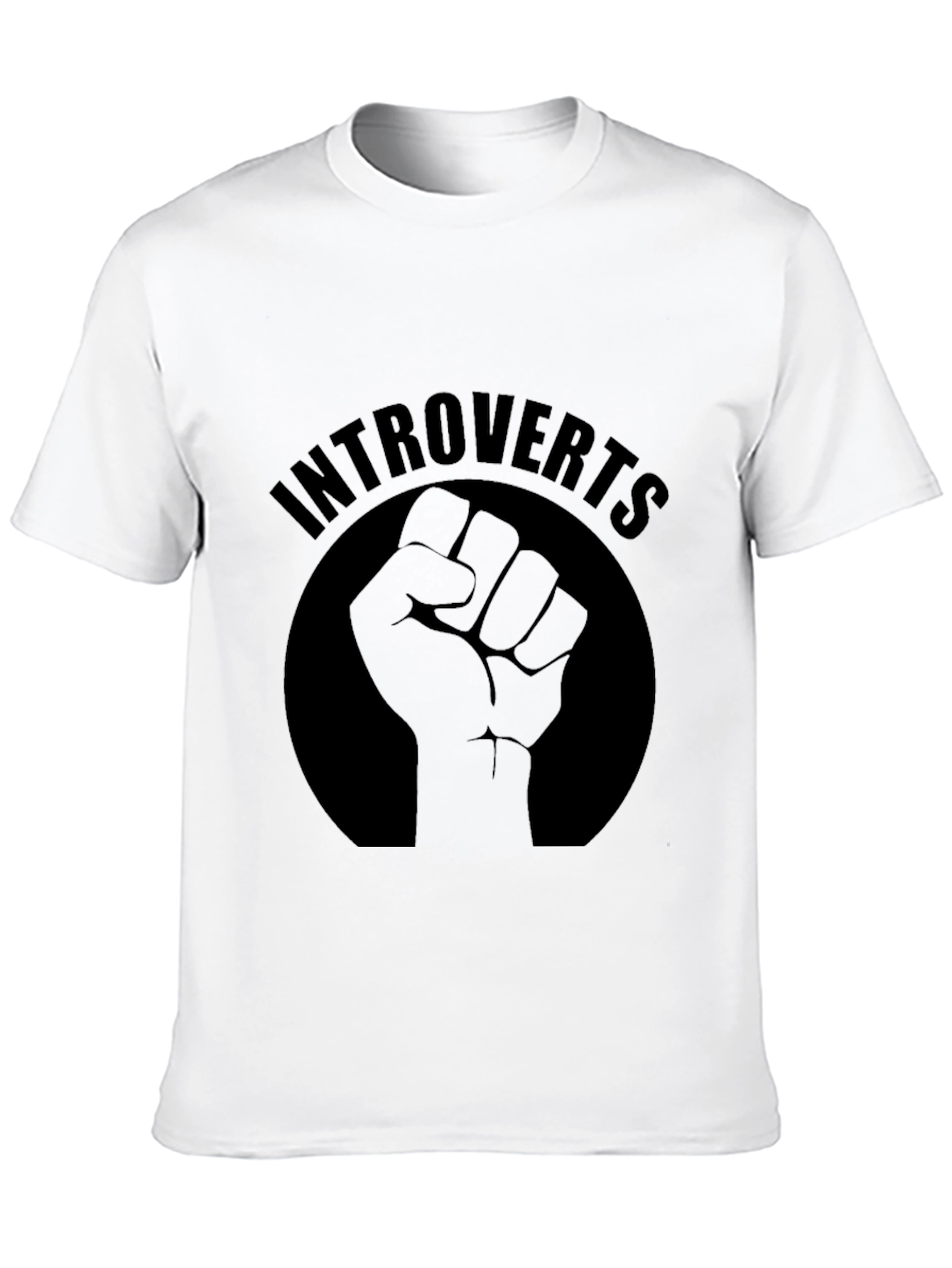 Black Introverts Fist Graphic Black T-Shirt view 10