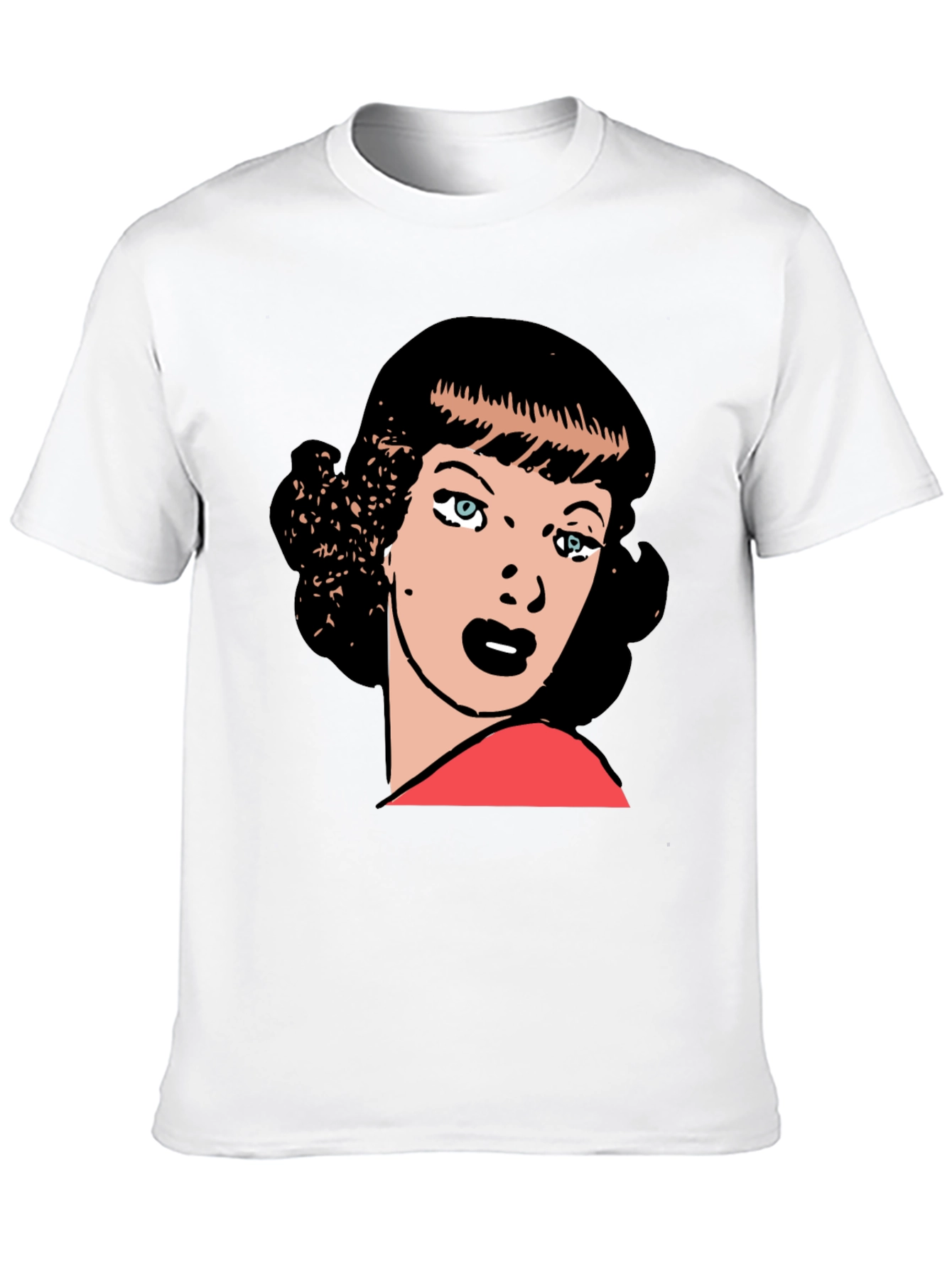 Black Retro Cartoon Woman Graphic T-Shirt view 10