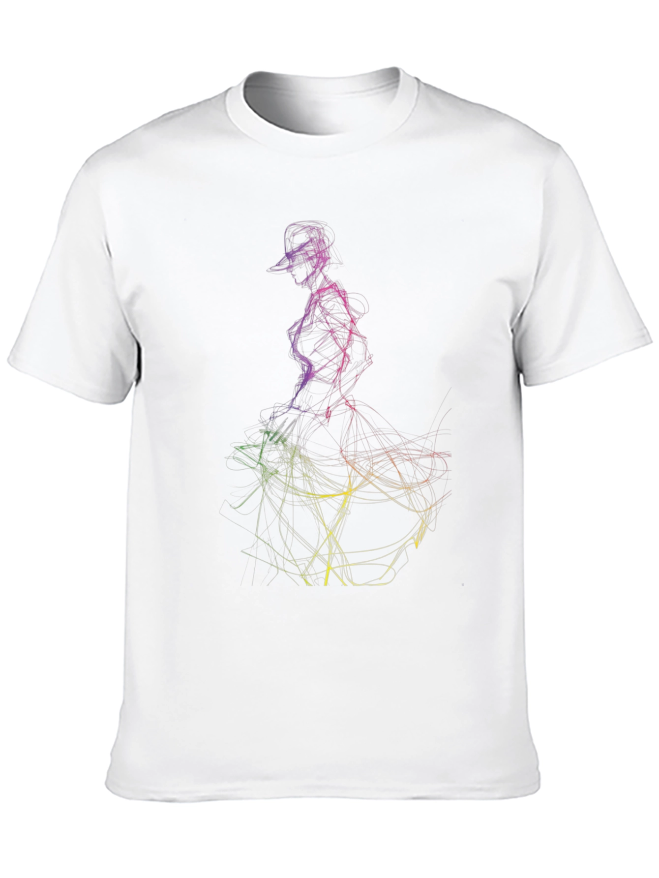 Black Abstract Dancer Graphic Tee - Men's Black T-Shirt view 10