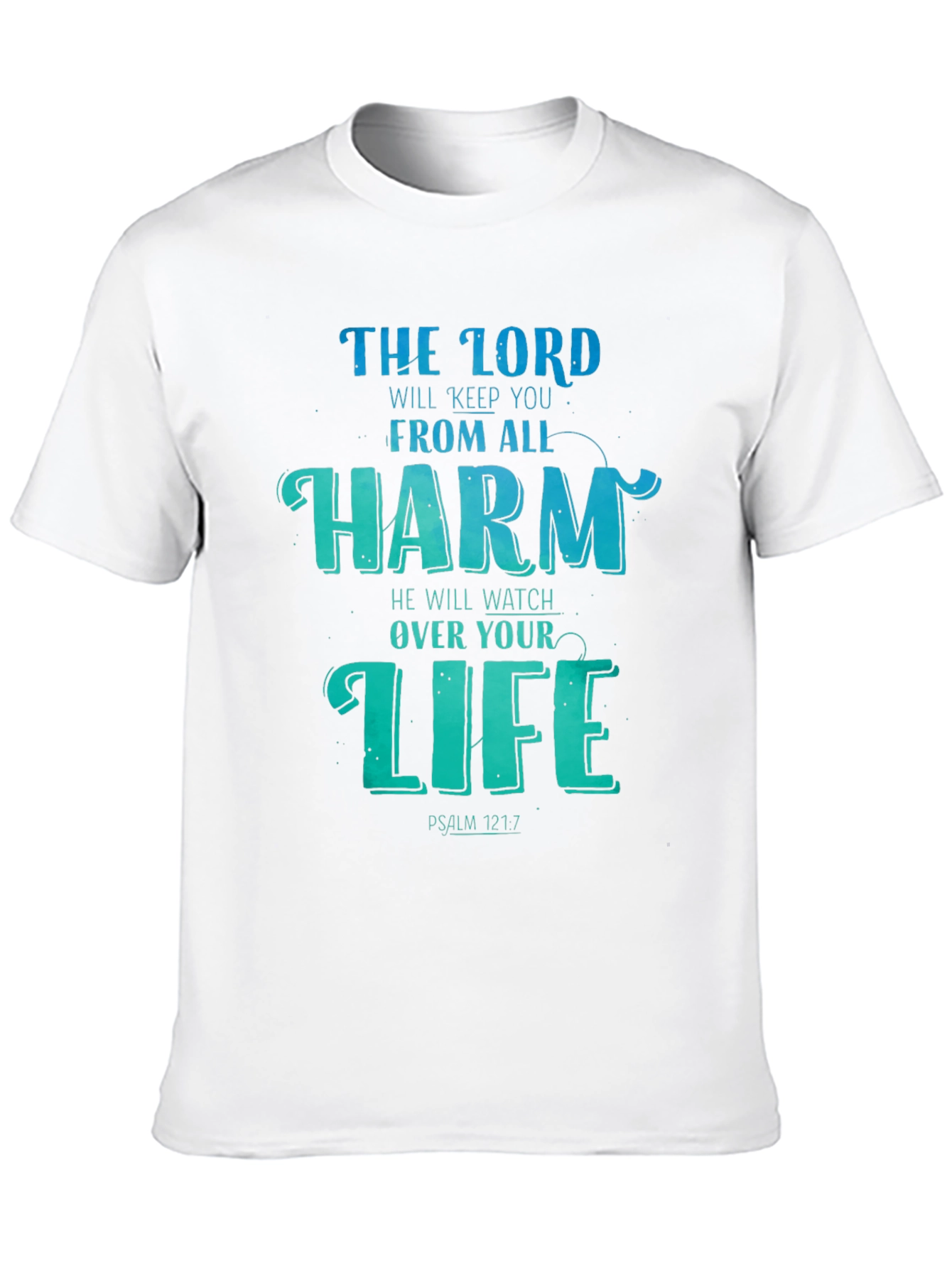 Black Faith-Based T-Shirt - Psalm 121:7 Graphic Tee view 10