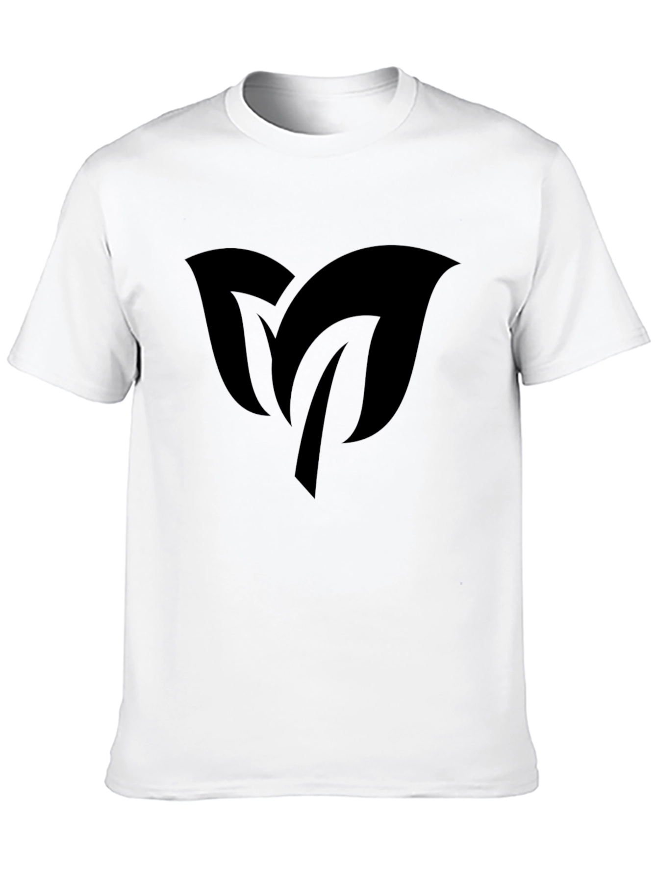Black Men's Black T-Shirt with Leaf Design view 10