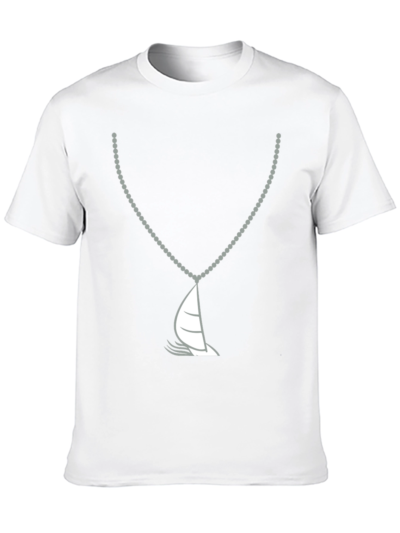 Nautical Sailboat Necklace Graphic Tee - Black - 10