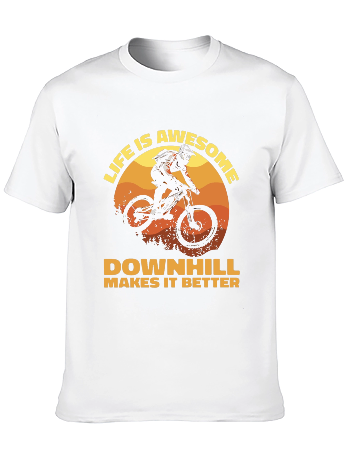 Black Life is Awesome Downhill Bike Graphic T-Shirt view 10