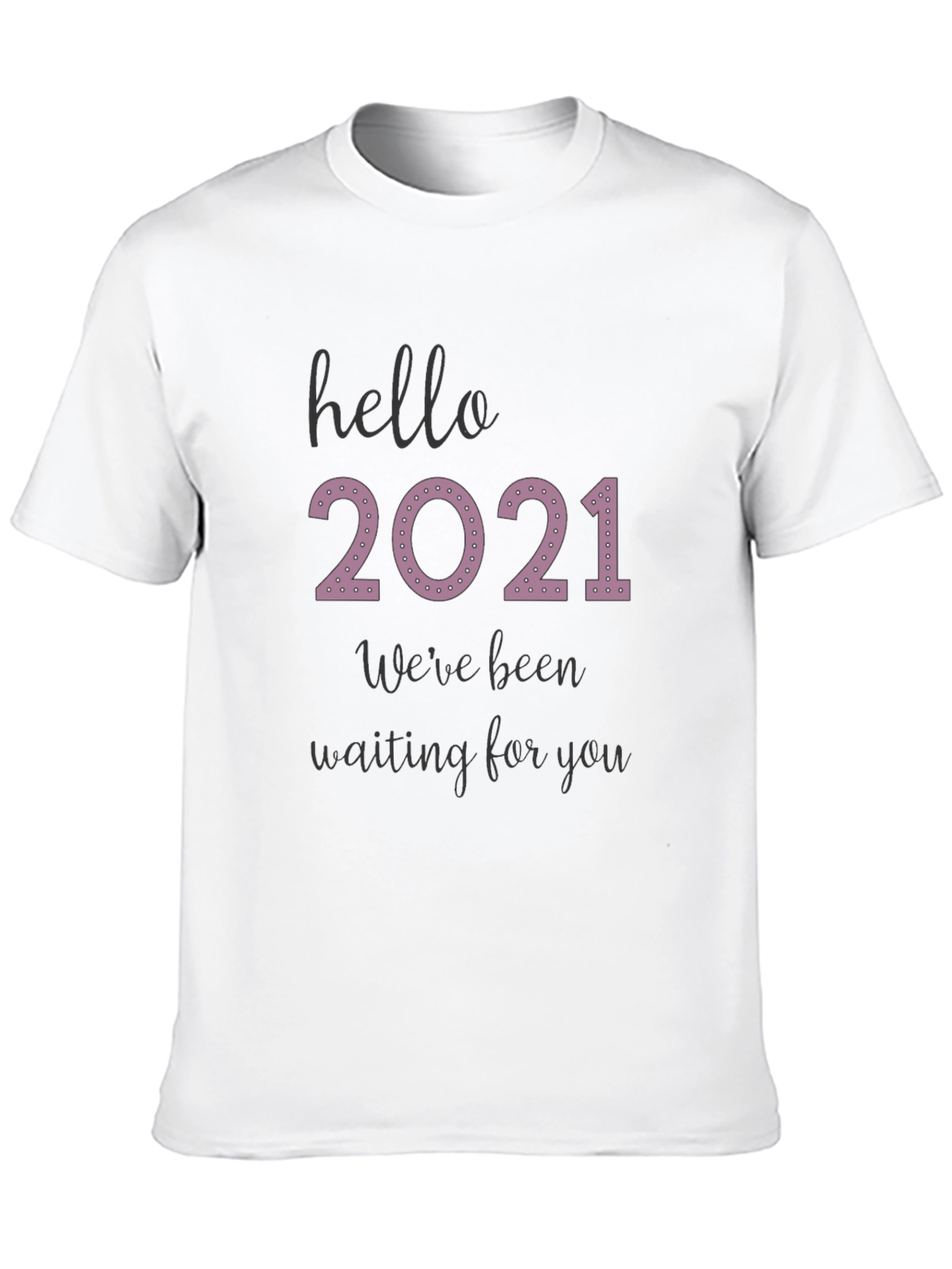 Black Hello 2021 Tee - Comfy Black Graphic T-Shirt view 10