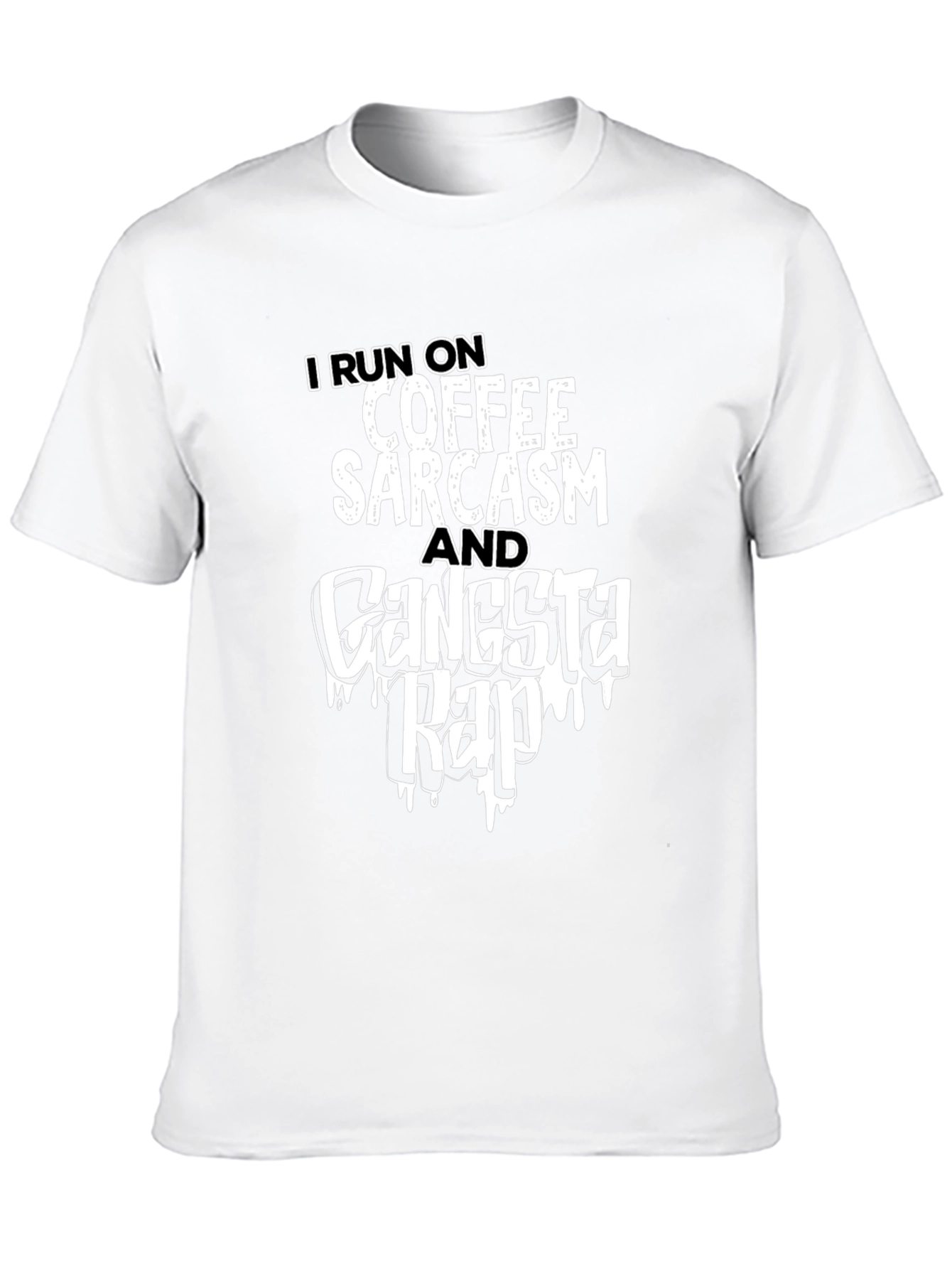Black Coffee Sarcasm Gangsta Rap T-Shirt - Black view 10
