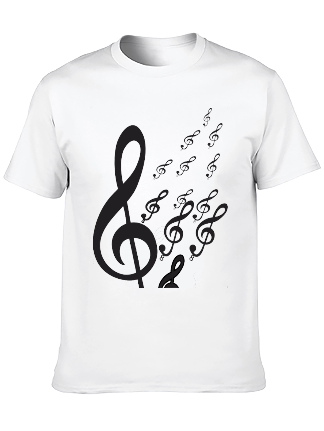 Black Men's Black Music Note Graphic Tee view 10
