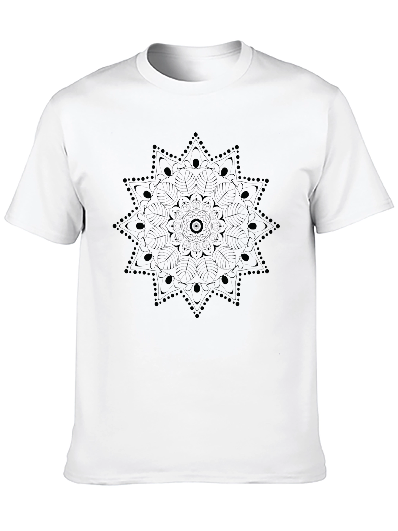 Black Men's Black Mandala Graphic Tee view 10