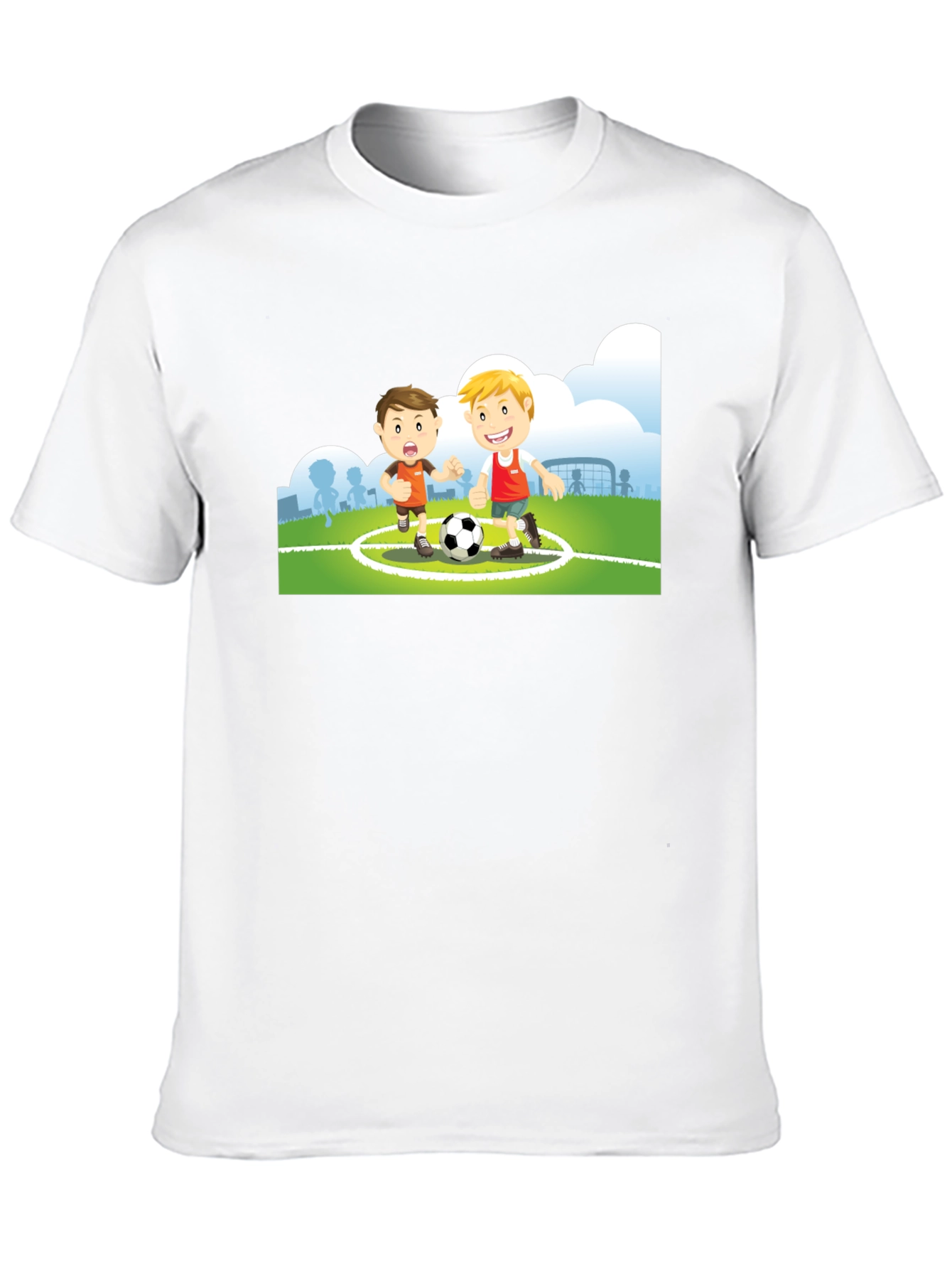 Black Cartoon Soccer Player Black T-Shirt view 10
