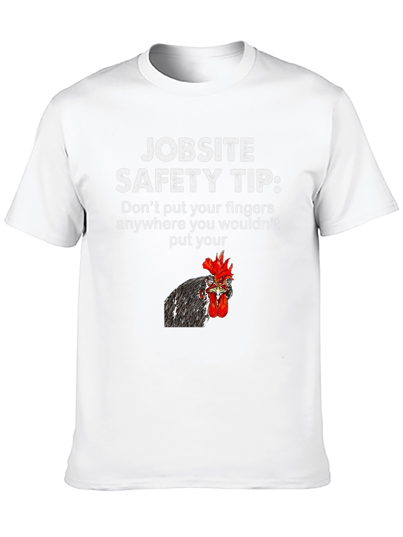 Black Jobsite Safety Tip Chicken T-Shirt view 10