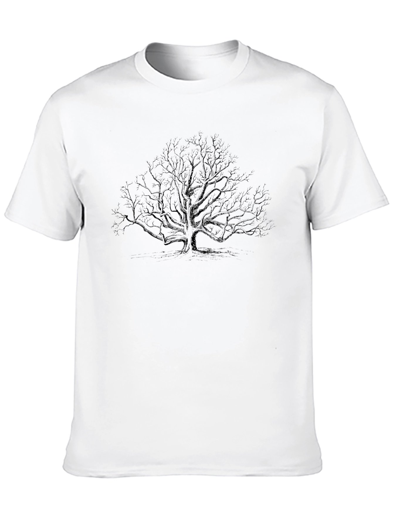 Black Men's Black Tree Graphic Tee - Nature Inspired view 10