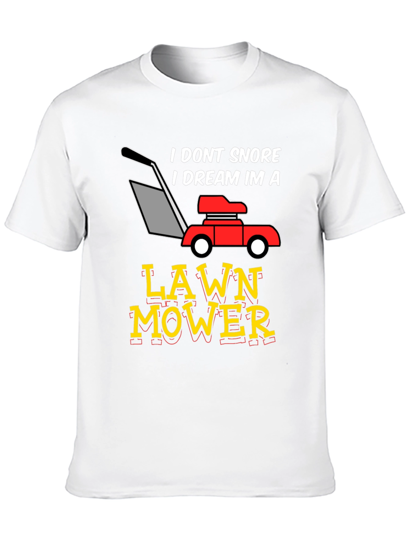 Black Dream Lawn Mower Graphic Tee - Humorous Snoring Shirt view 10
