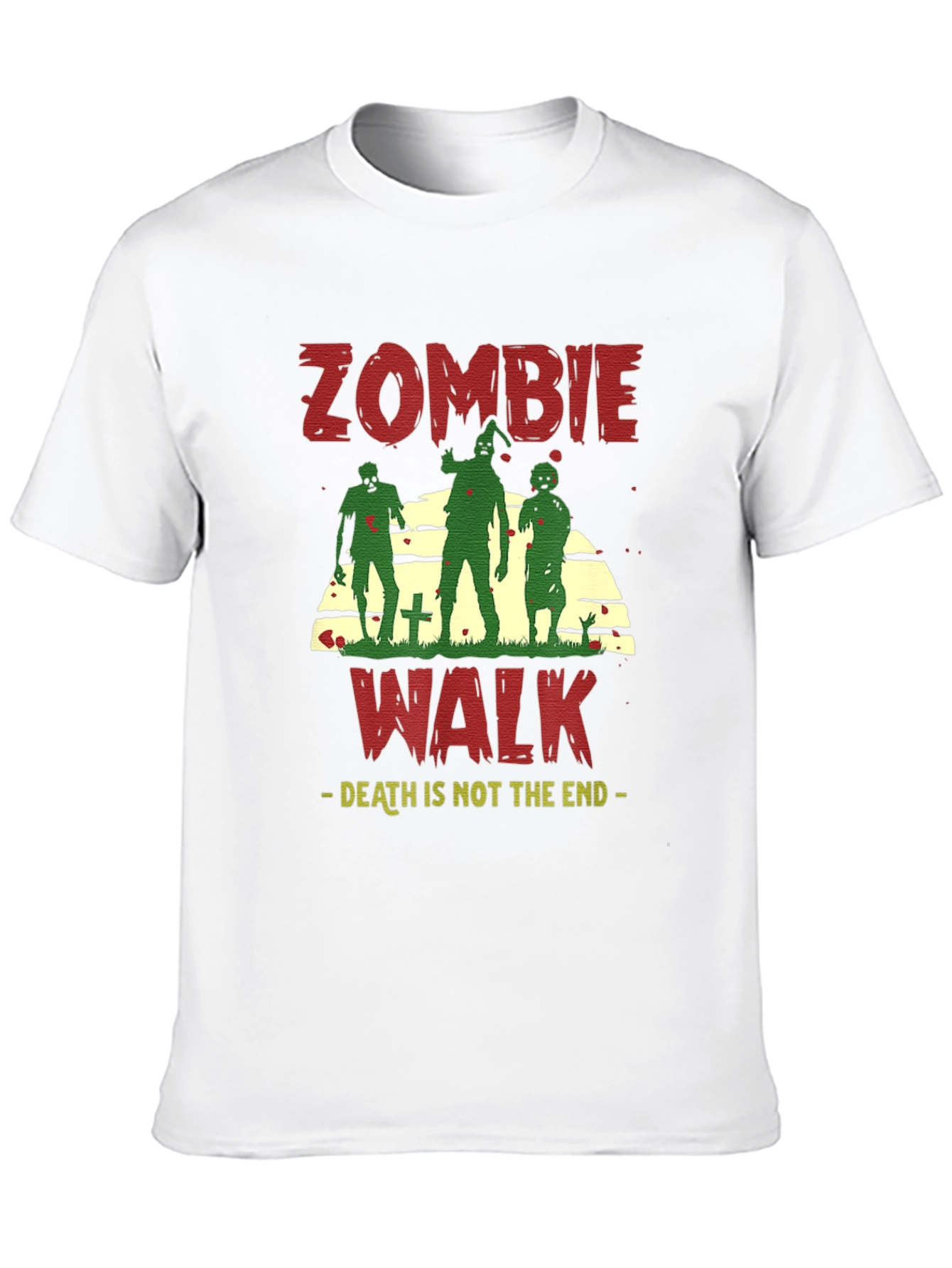 Black Zombie Walk Graphic T-Shirt - Death is Not the End view 10