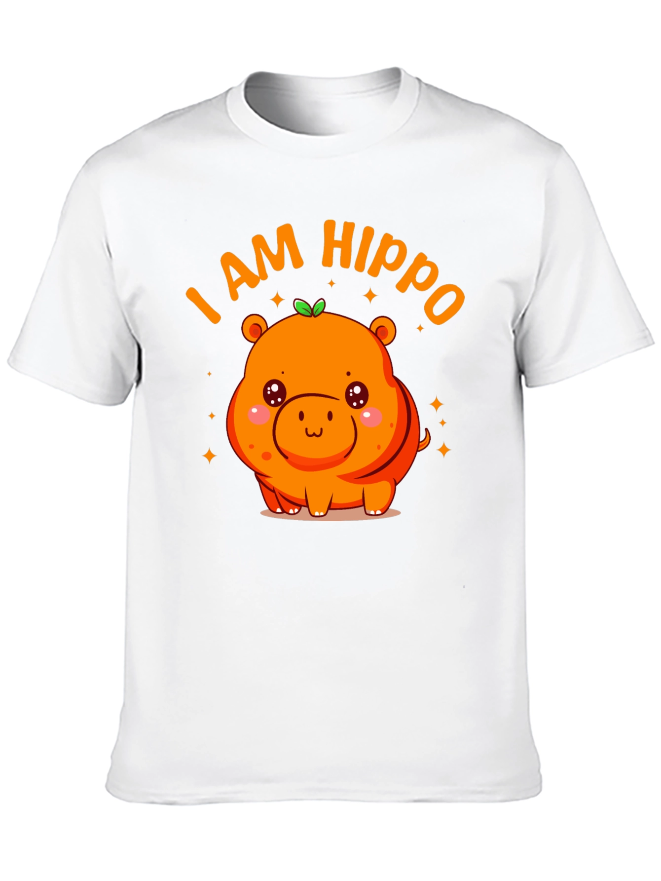 Black Cute "I AM HIPPO" Graphic Black T-Shirt view 10