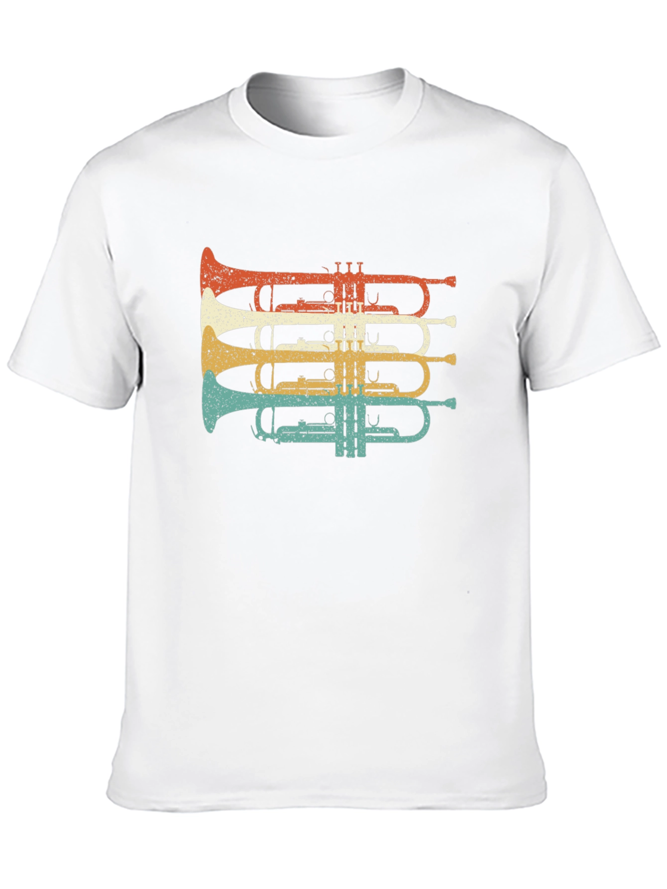 Black Retro Trumpet T-Shirt - Musical Instrument Tee view 10