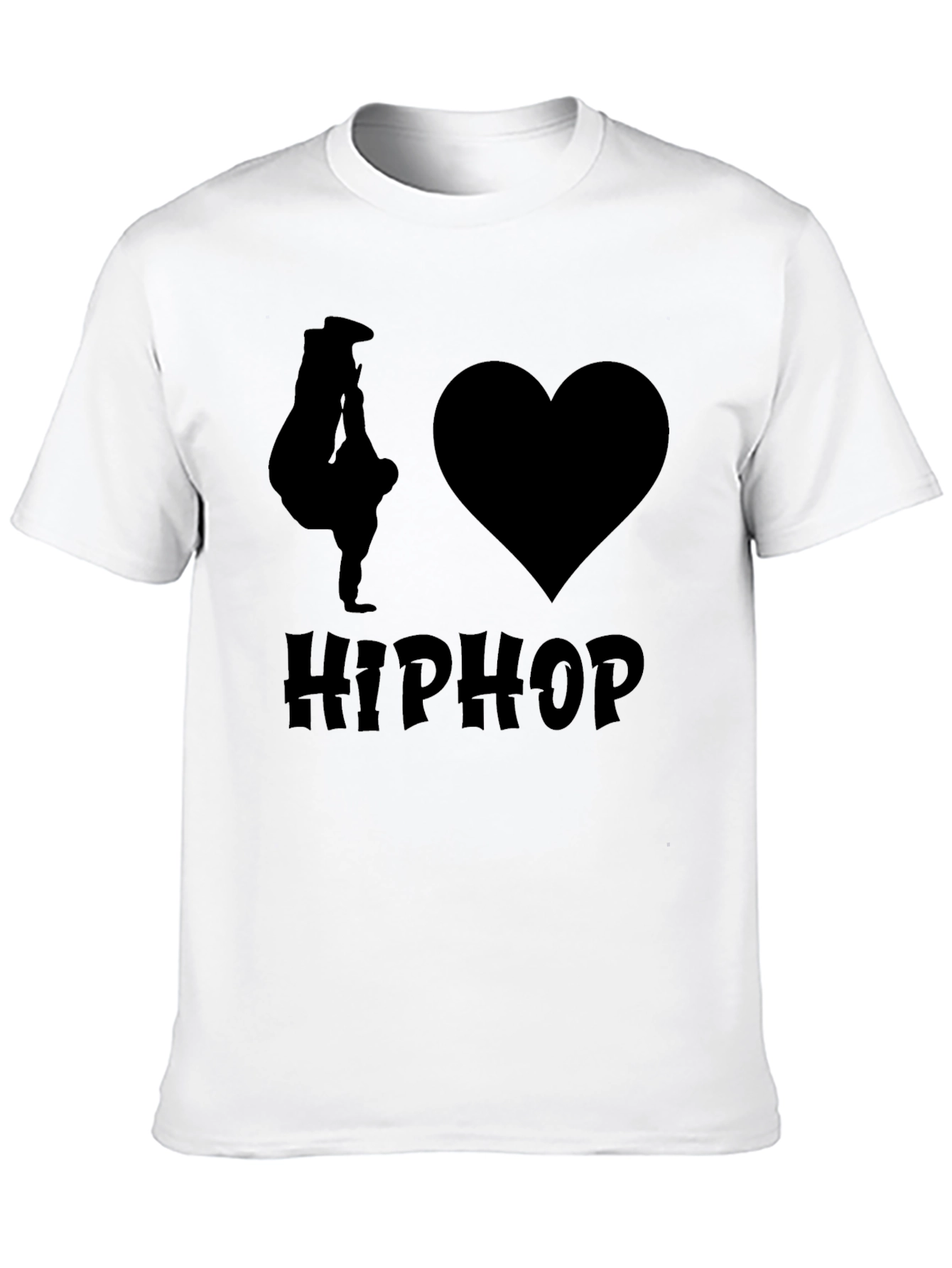 Black I Love Hip Hop Black Graphic T-Shirt view 10