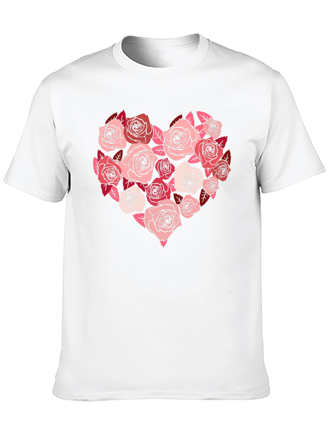 Black Floral Heart Graphic Tee - Black Casual T-Shirt view 10