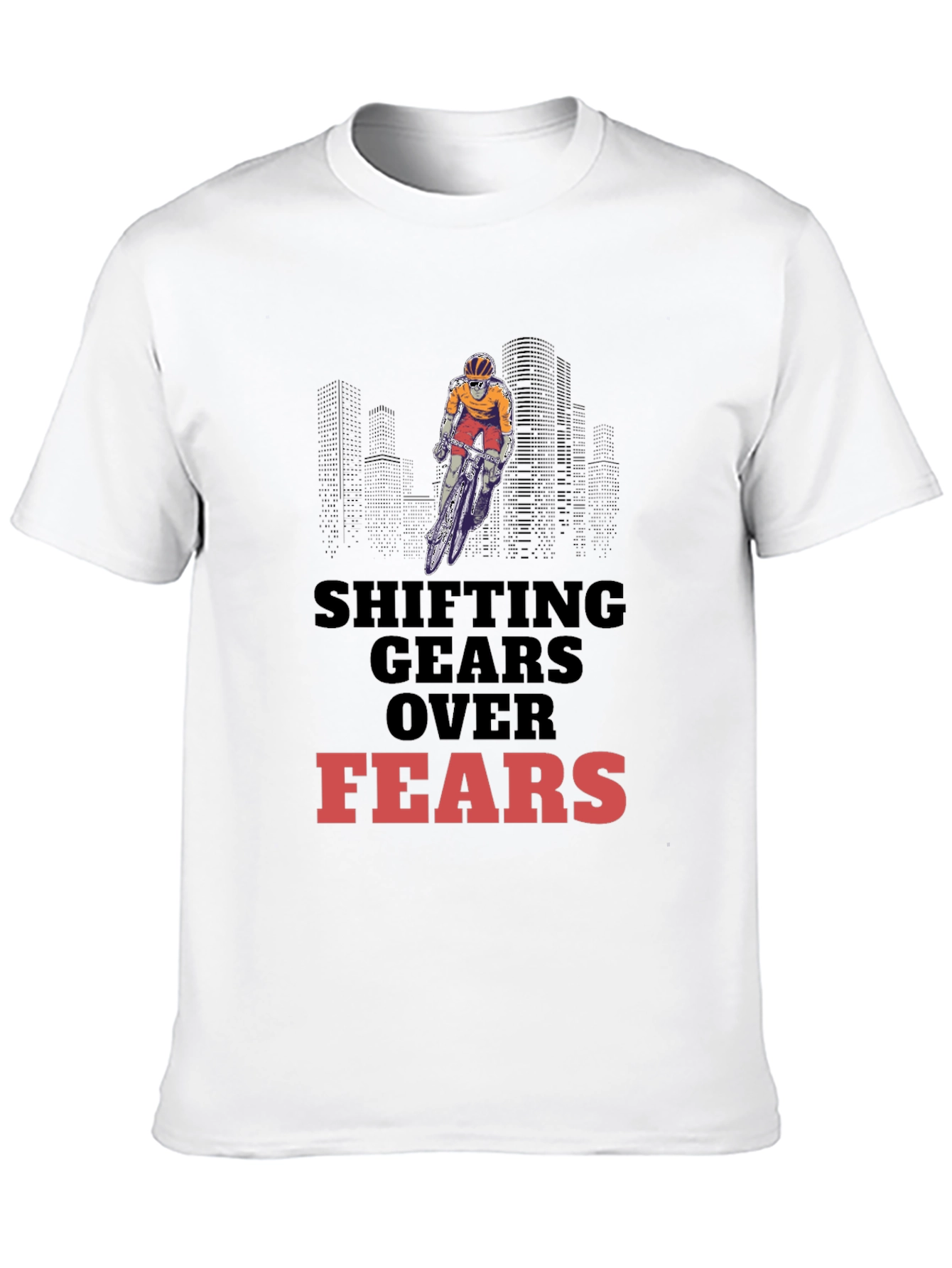 Black Shifting Gears Over Fears Graphic Tee - Sporty Black T-Shirt view 10