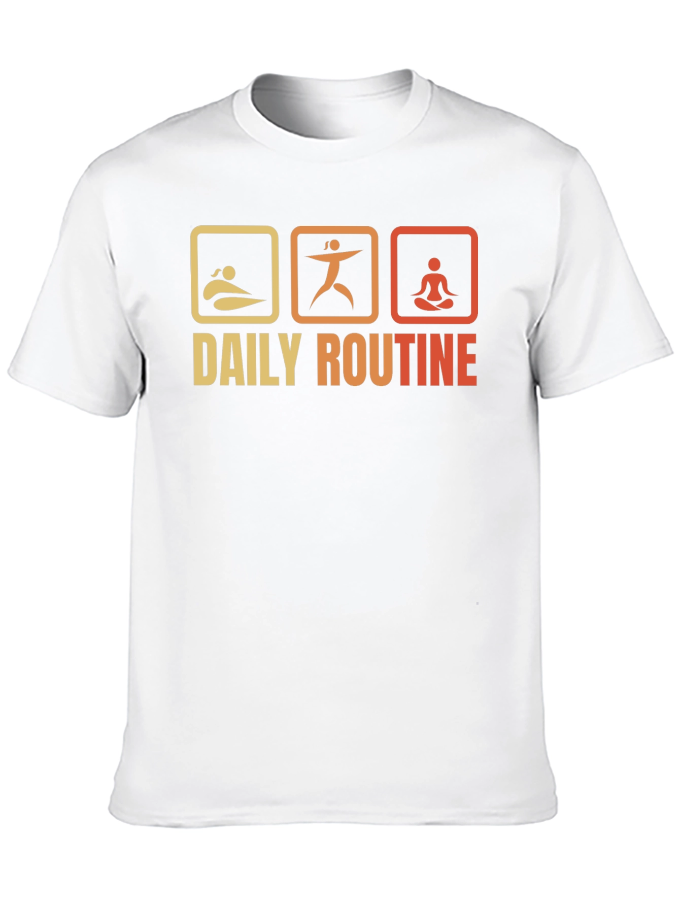 Black Daily Routine T-Shirt - Swim, Exercise, Meditate view 10