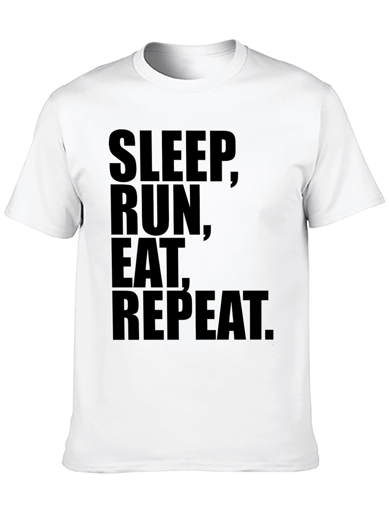 Black Sleep Run Eat Repeat Black T-Shirt - Fitness Lifestyle view 10