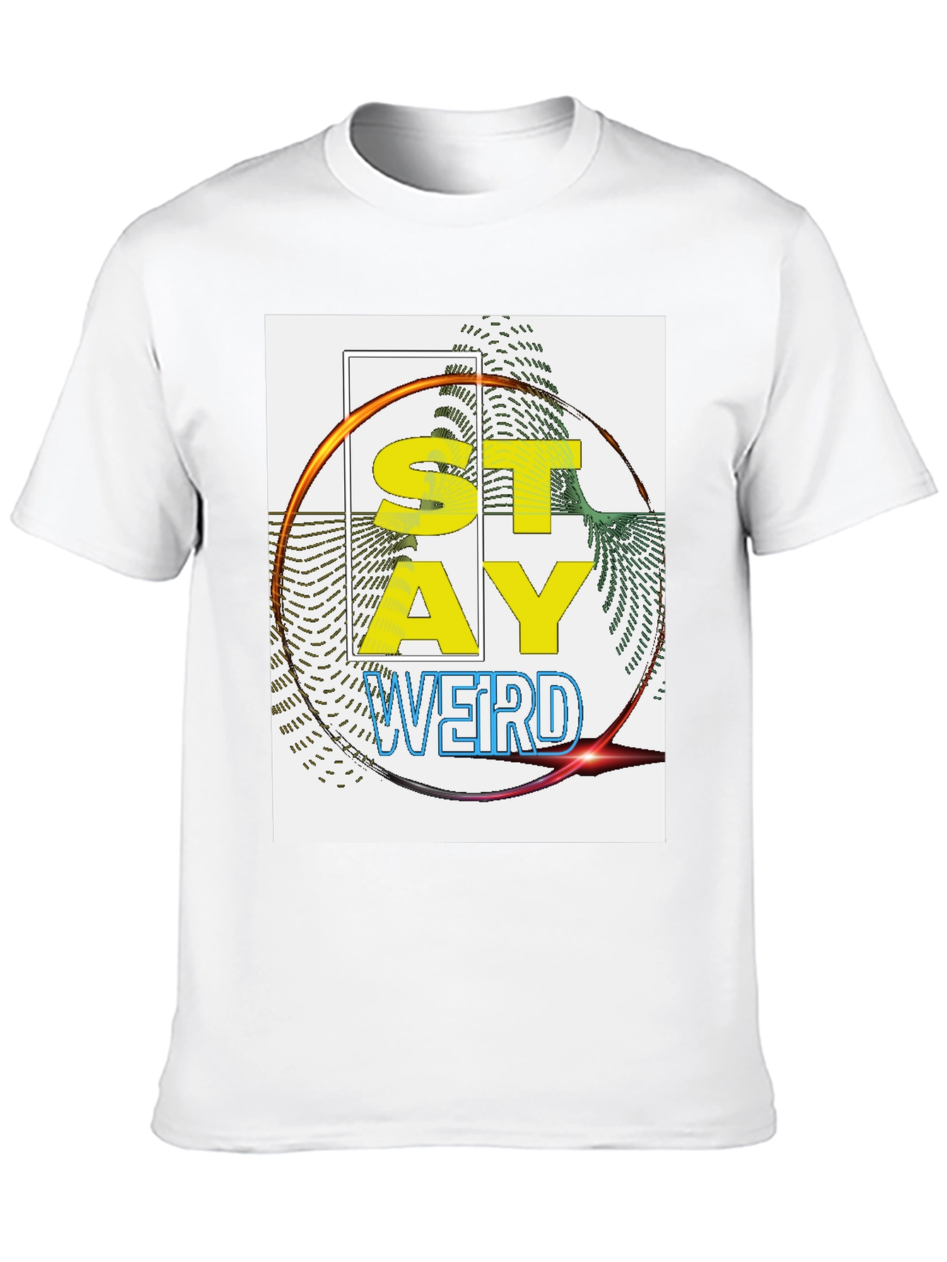 Black Stay Weird Graphic Print T-Shirt - Black view 10