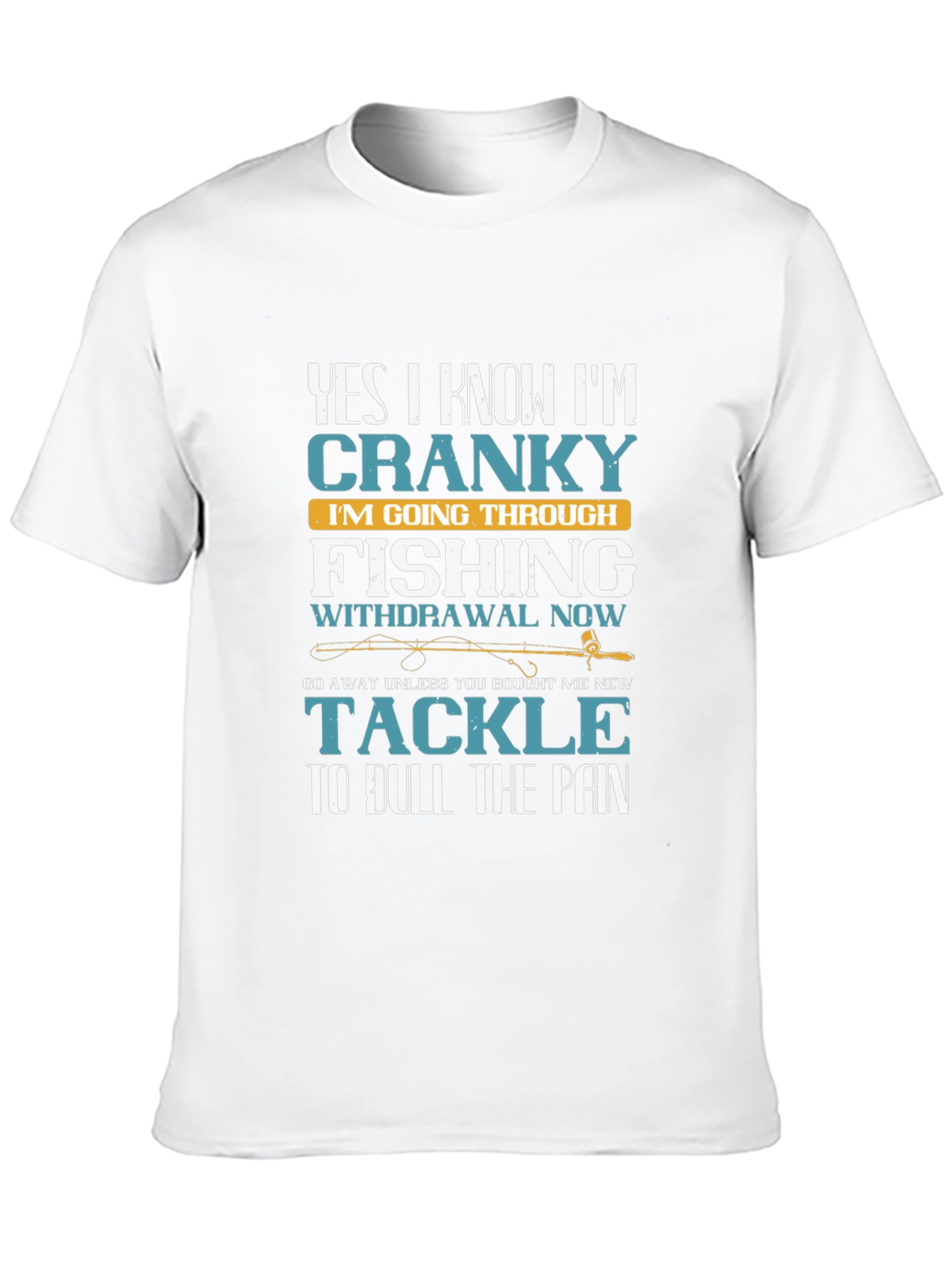 Black Funny Fishing Withdrawal Graphic T-Shirt view 10