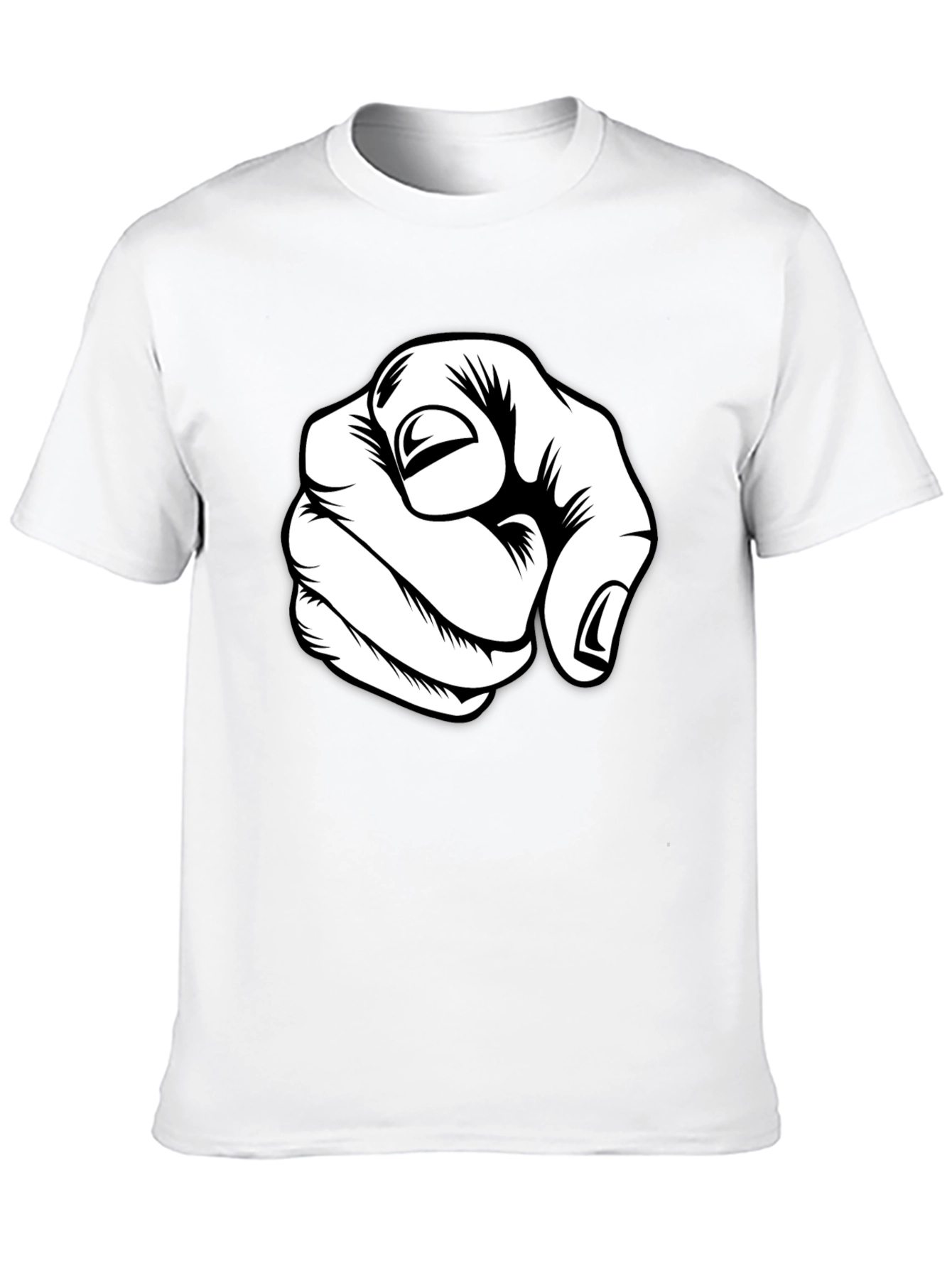 Black Pointing Finger Graphic Tee - Black Cotton Blend view 10