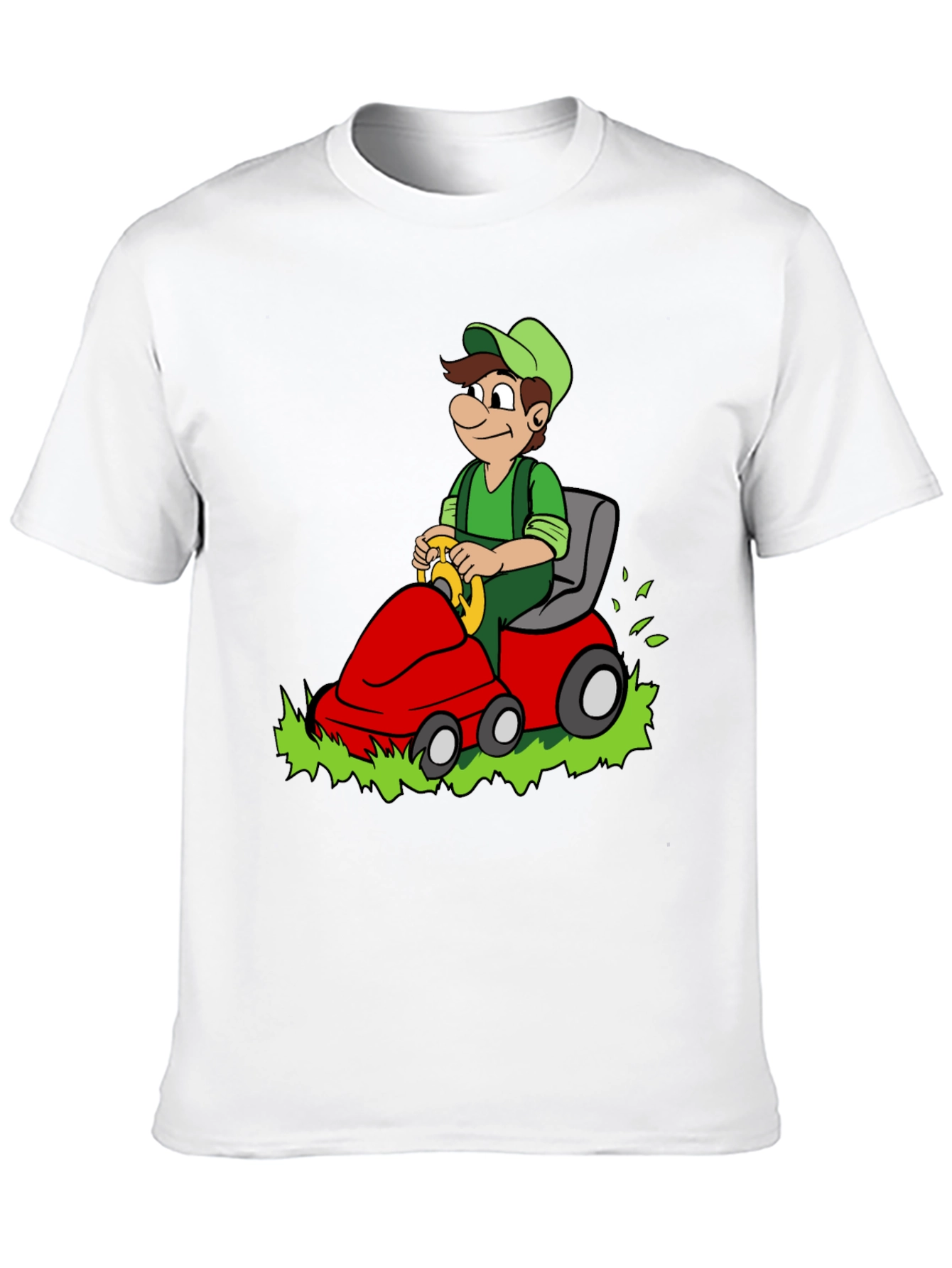 Black Luigi Riding Lawnmower Graphic T-Shirt view 10