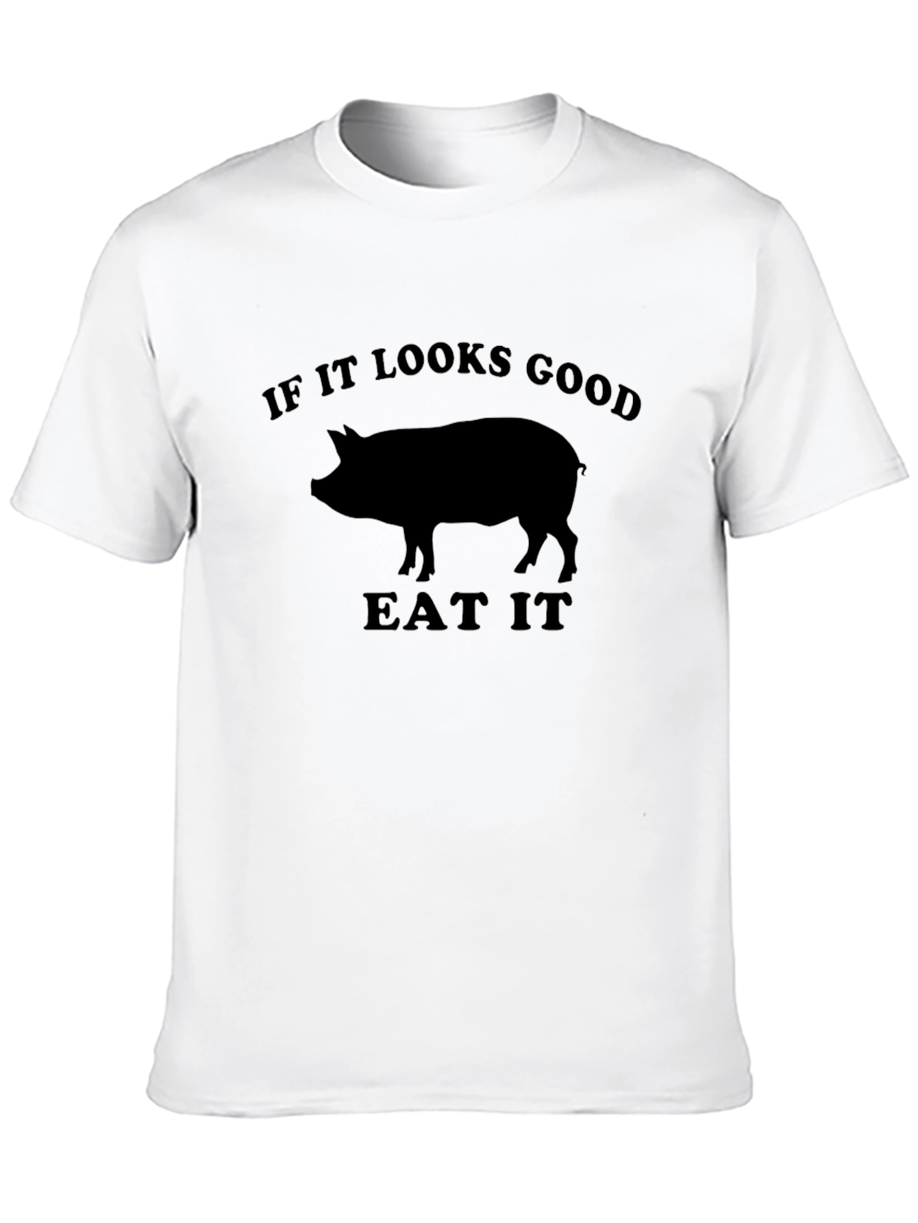 Black Funny Pig Graphic Tee - If It Looks Good Eat It view 10