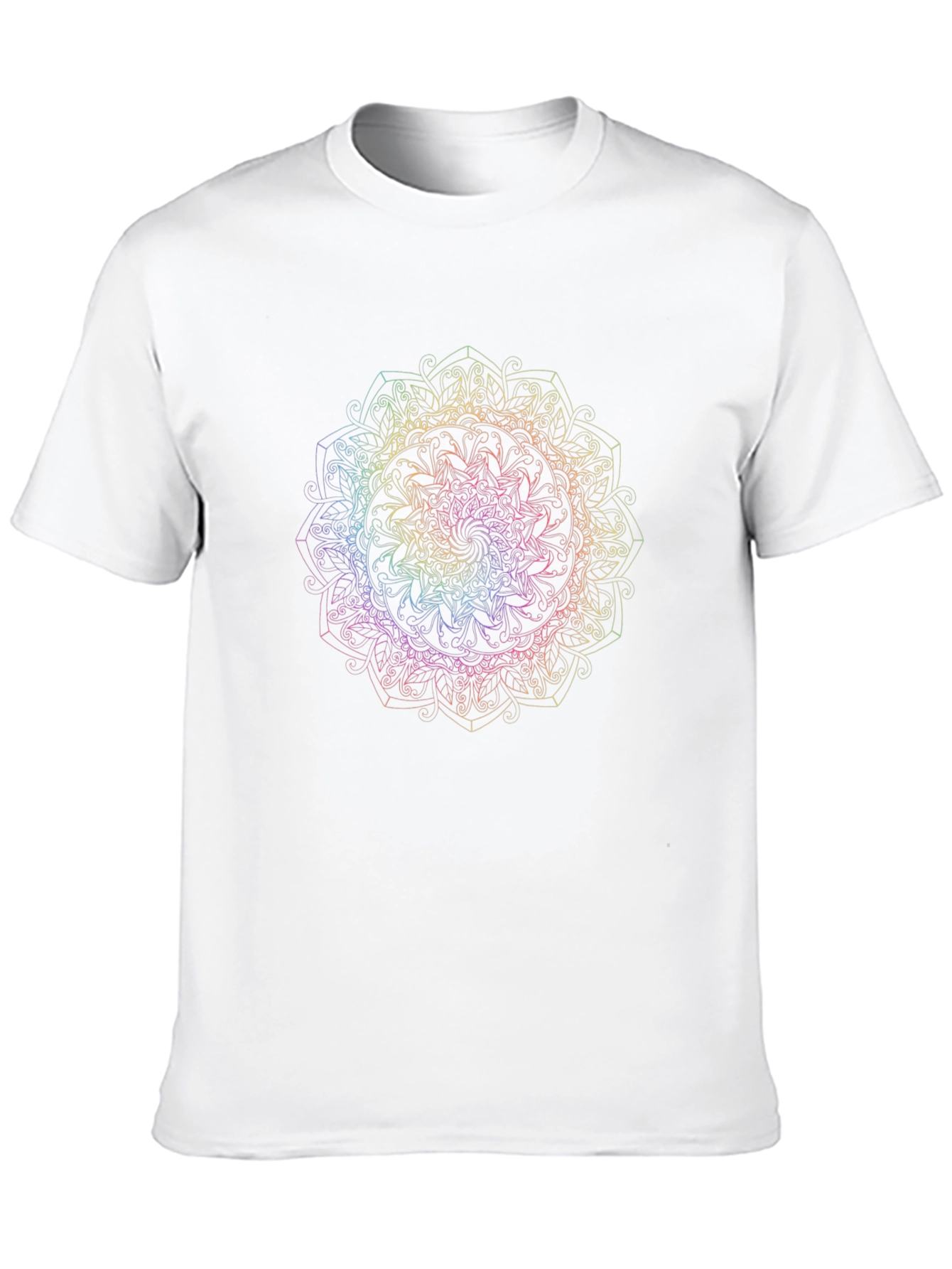 Black Rainbow Mandala Graphic Black T-Shirt view 10