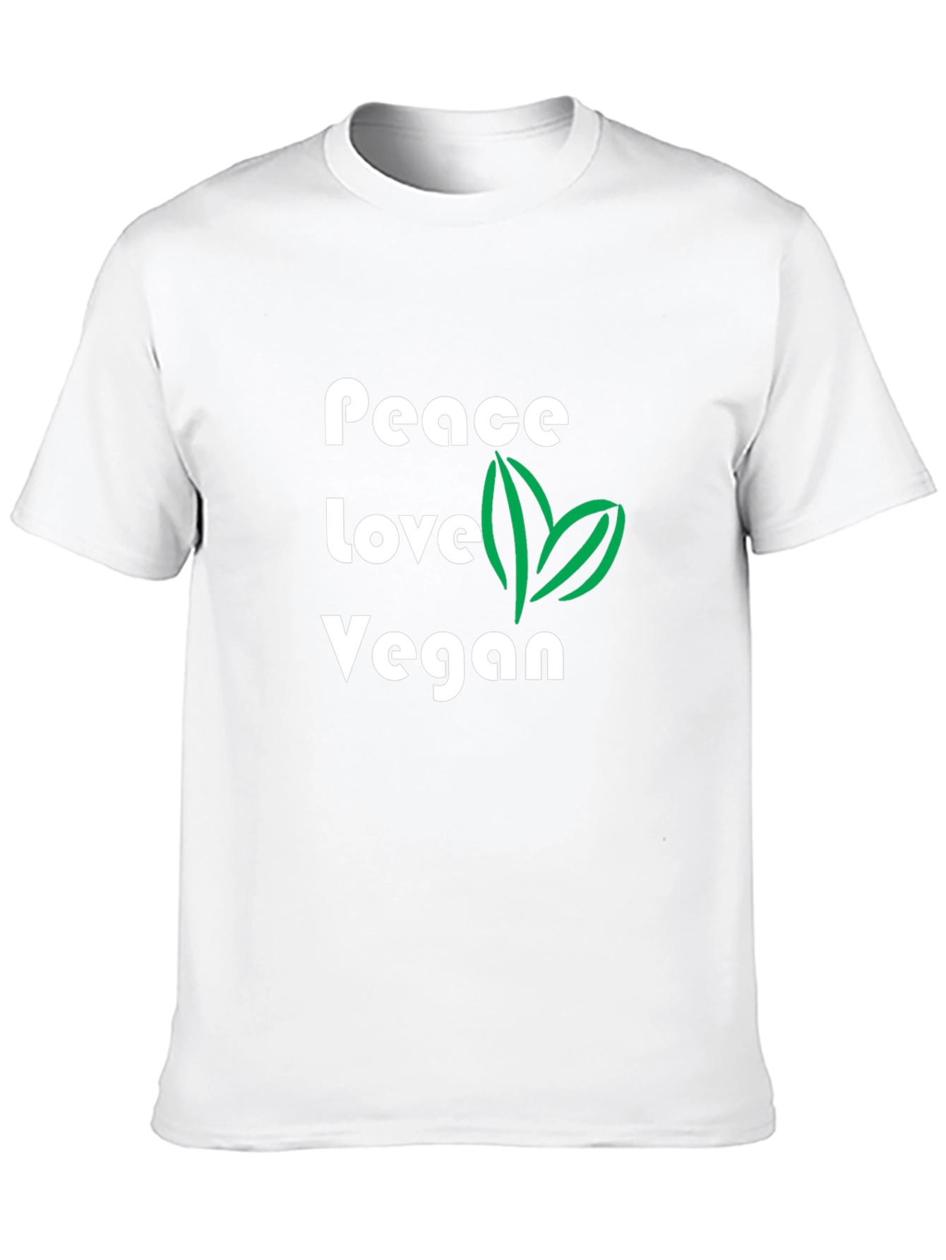 Black Peace Love Vegan Graphic T-Shirt - Black view 10