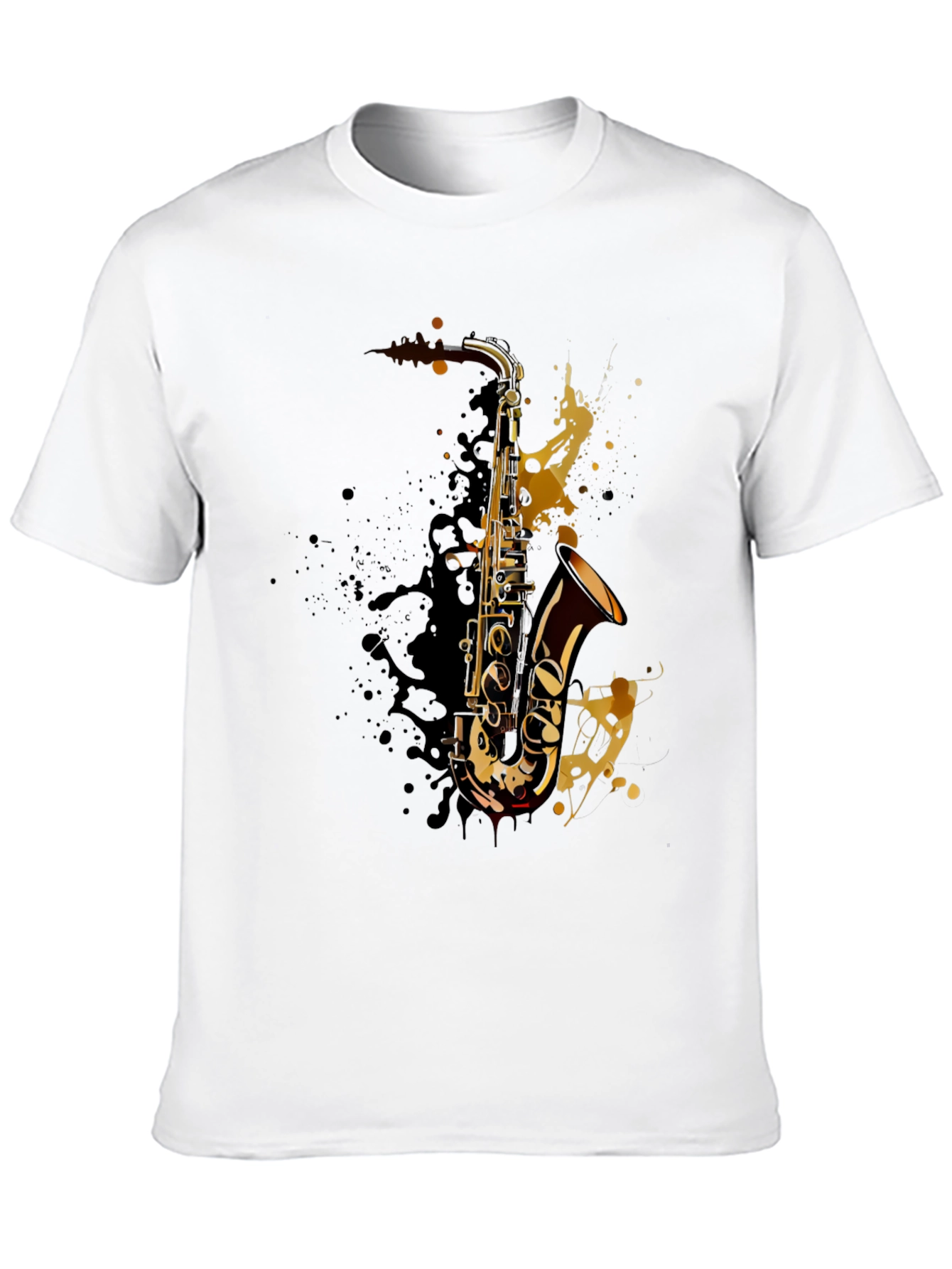 Black Saxophone Splash Graphic T-Shirt - Music Lover Tee view 10