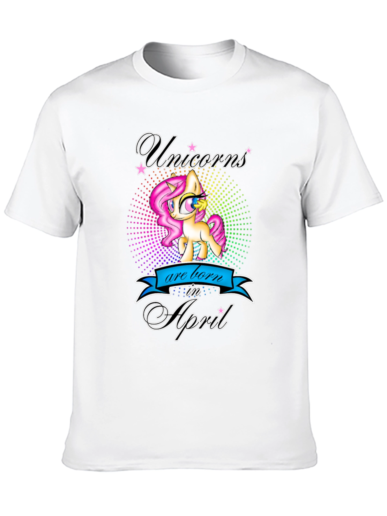 Black Unicorns Born in April Black T-Shirt view 10