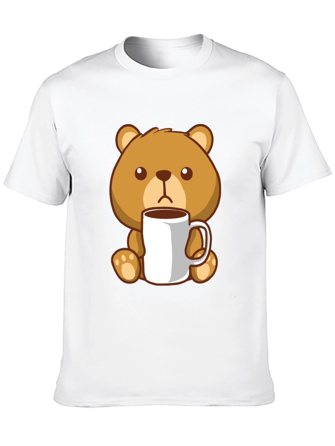 Black Cute Bear Coffee Lover Black T-Shirt view 10