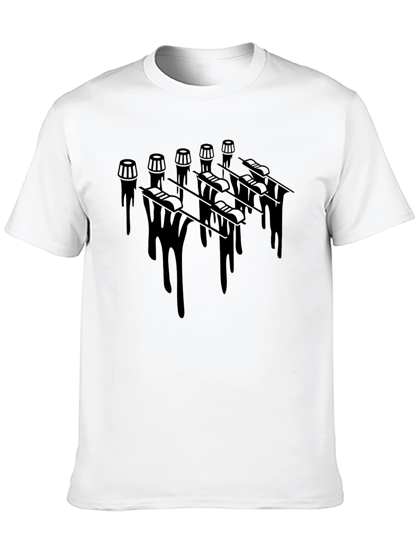 Black Dripping Valves Graphic Tee - Black Cotton Comfort view 10