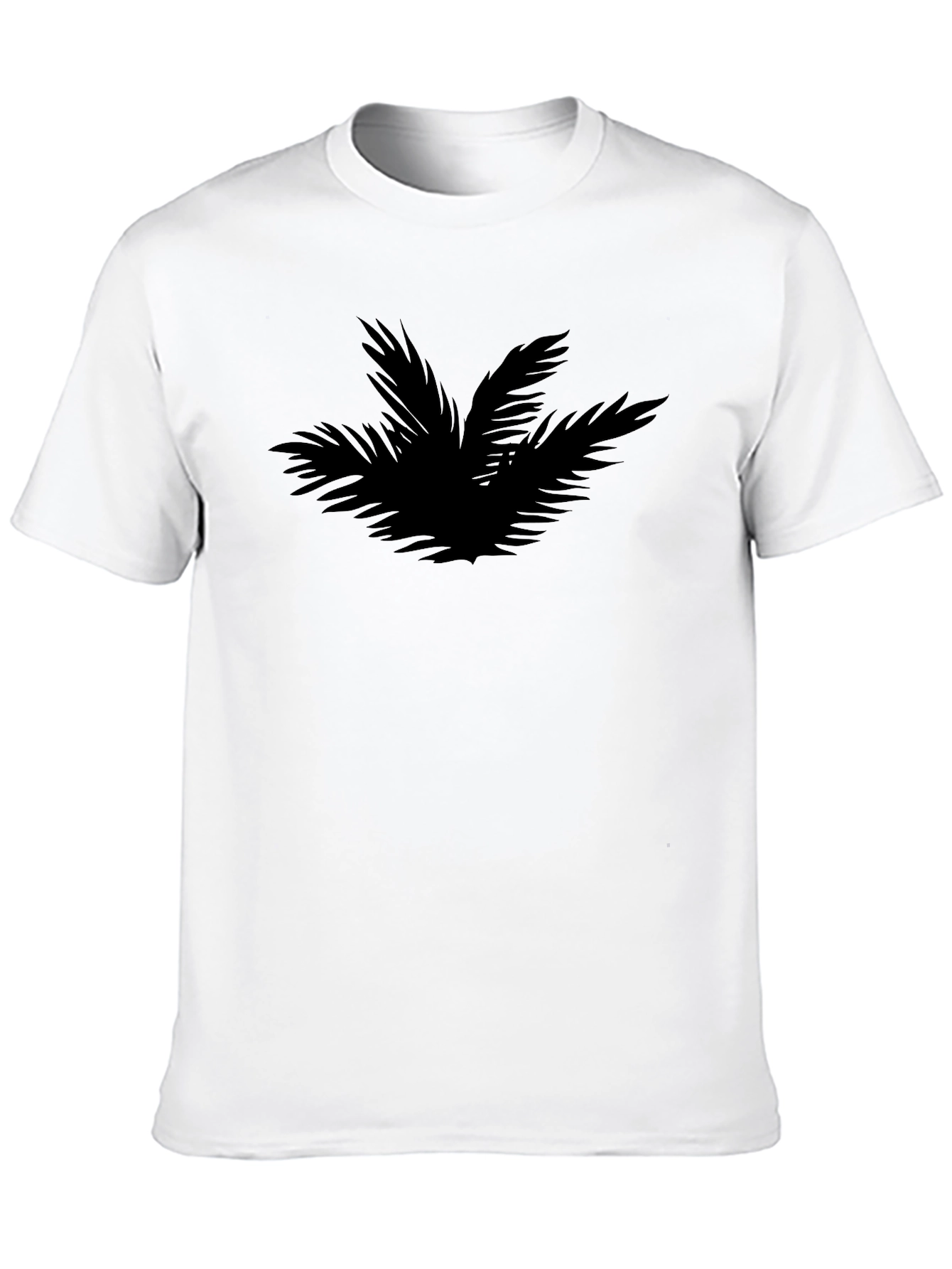 Black Stylish Black Palm Print T-Shirt for Men view 10