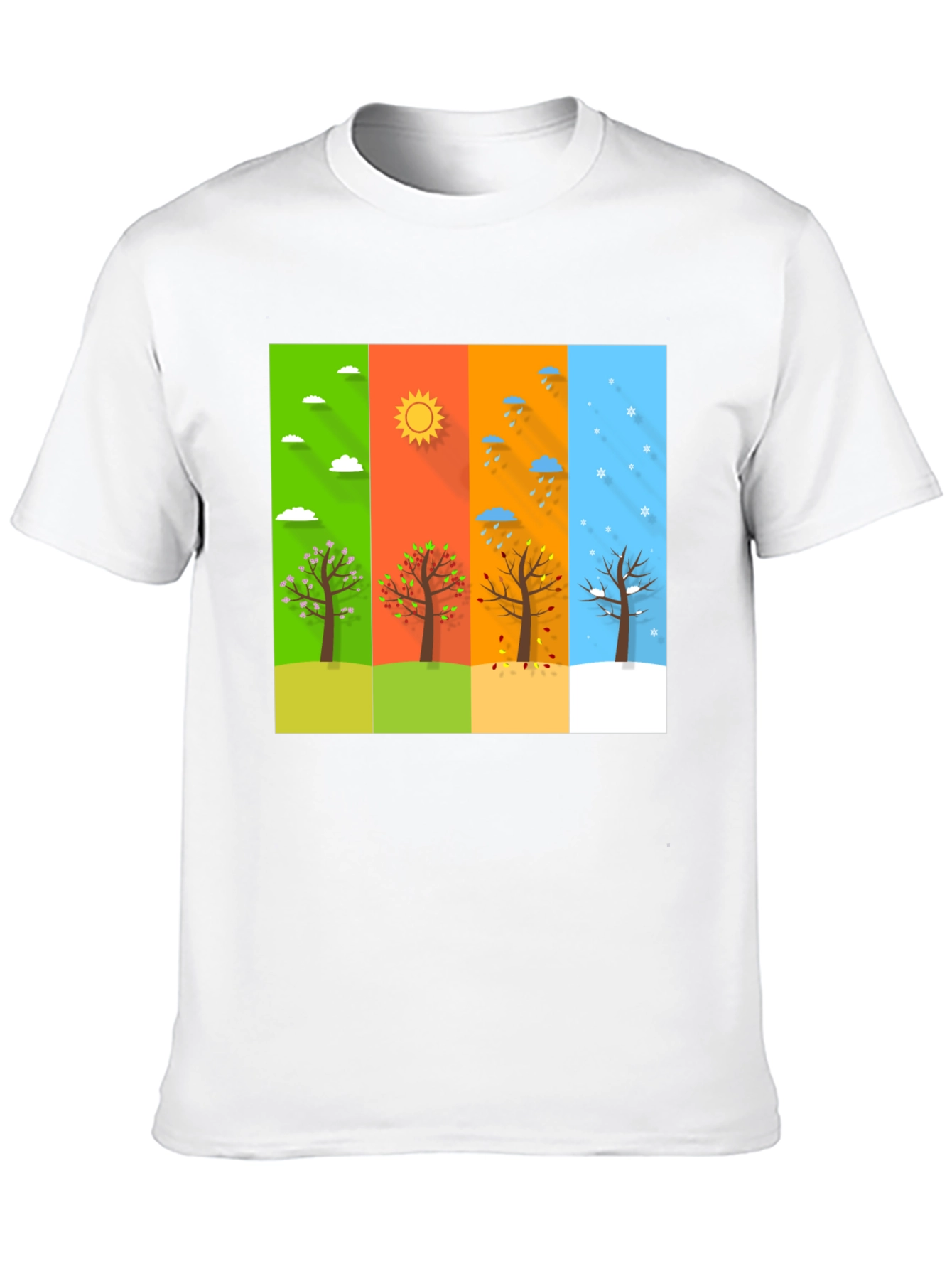 Black Seasons Tree Graphic Tee - Black Cotton T-Shirt view 10