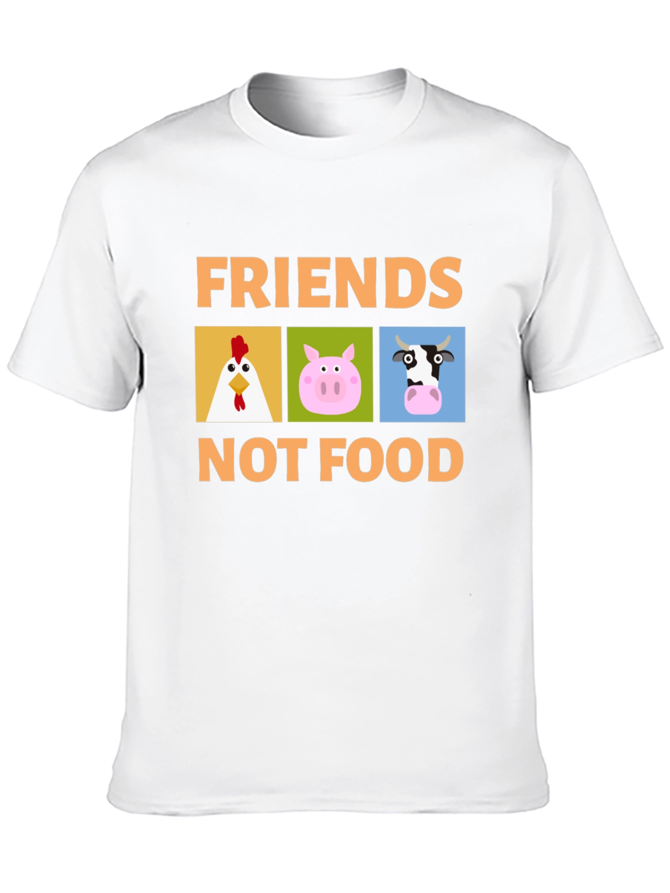 Black Friends Not Food T-Shirt Vegan Animal Lover Tee view 10