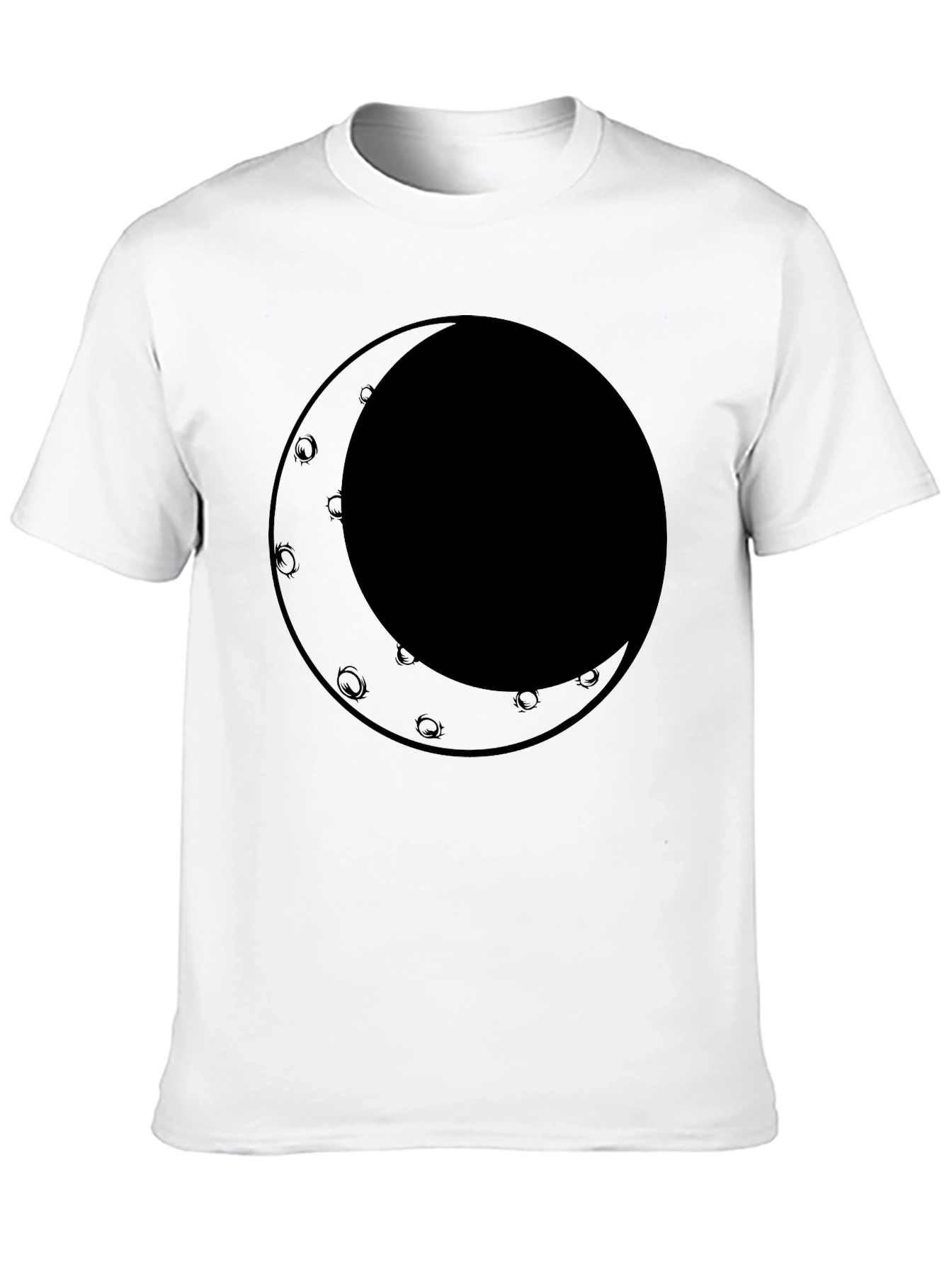 Black Crescent Moon Graphic Tee - Black Cotton Comfort view 10