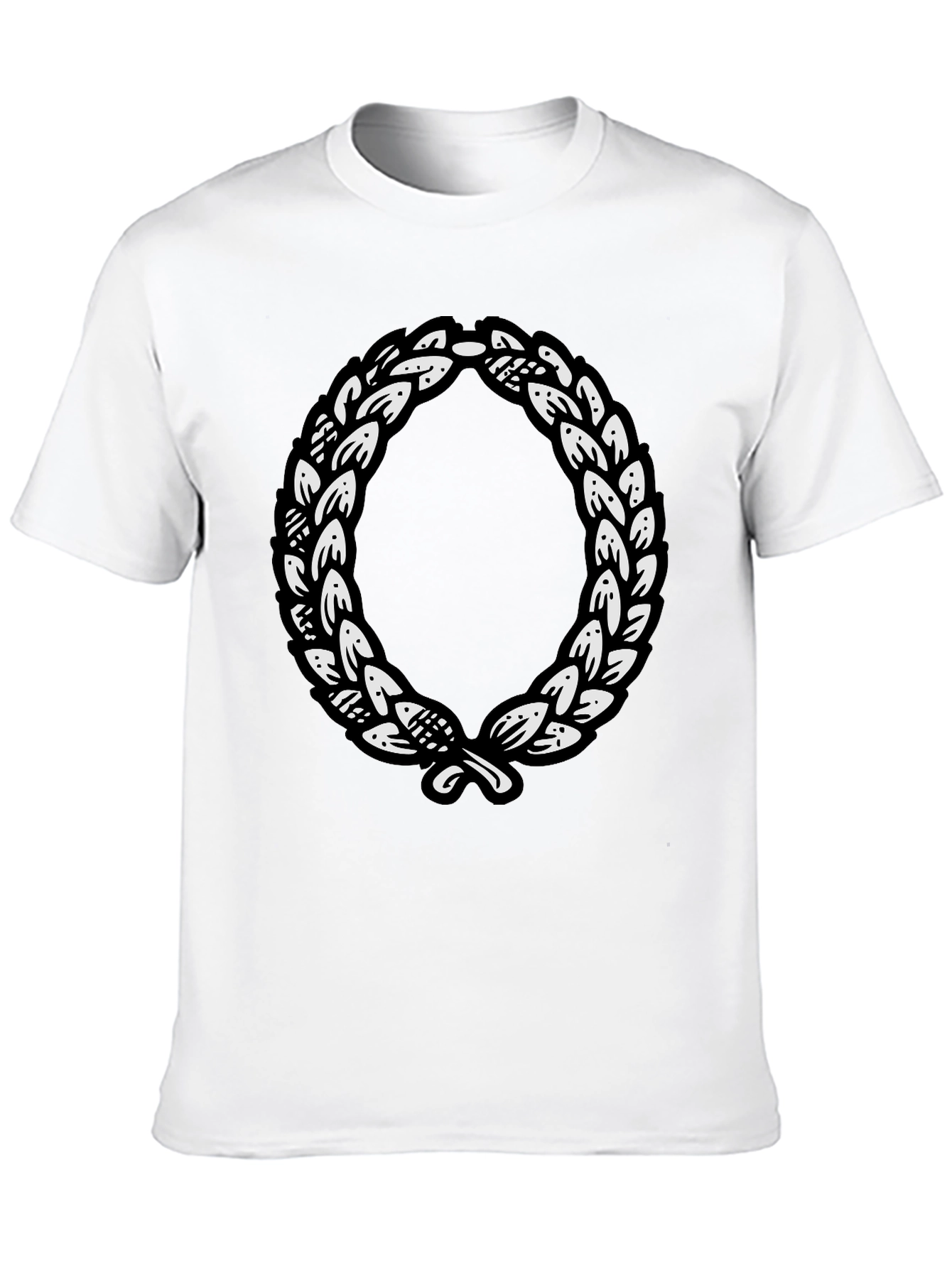 Black Black T-Shirt with Laurel Wreath Graphic view 10