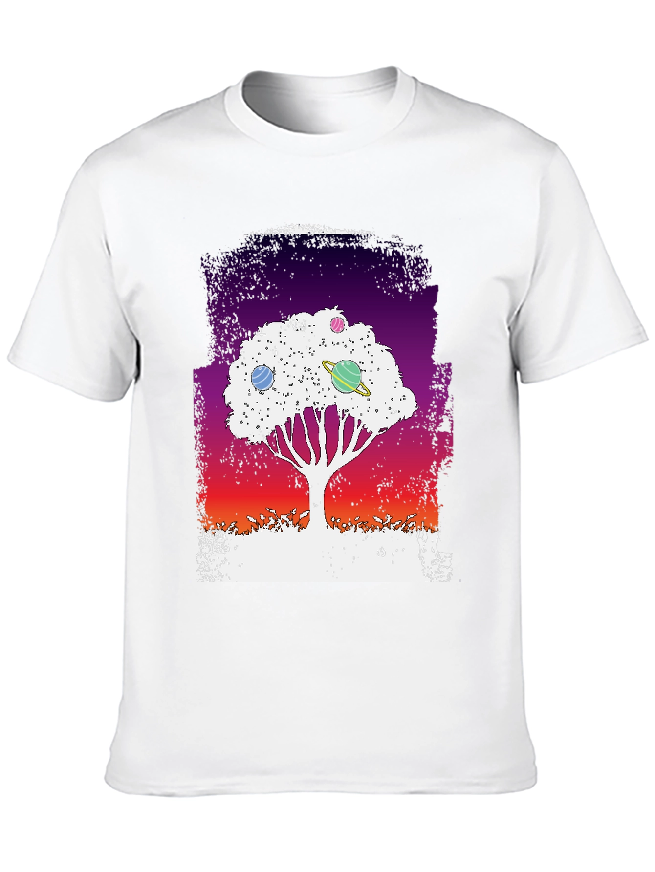 Black Galaxy Tree Graphic Tee - Black Unisex T-Shirt view 10